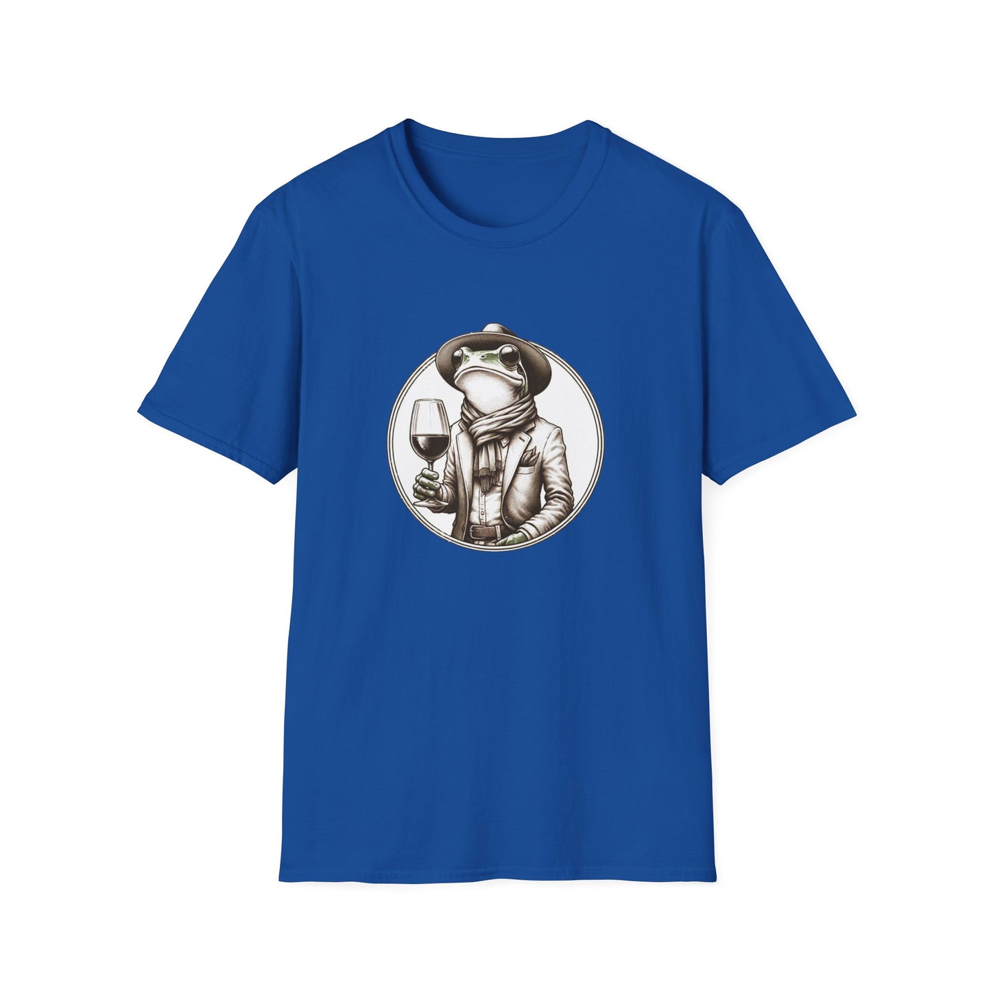 Wine Time | Hipster Frog Unisex Softstyle T-Shirt