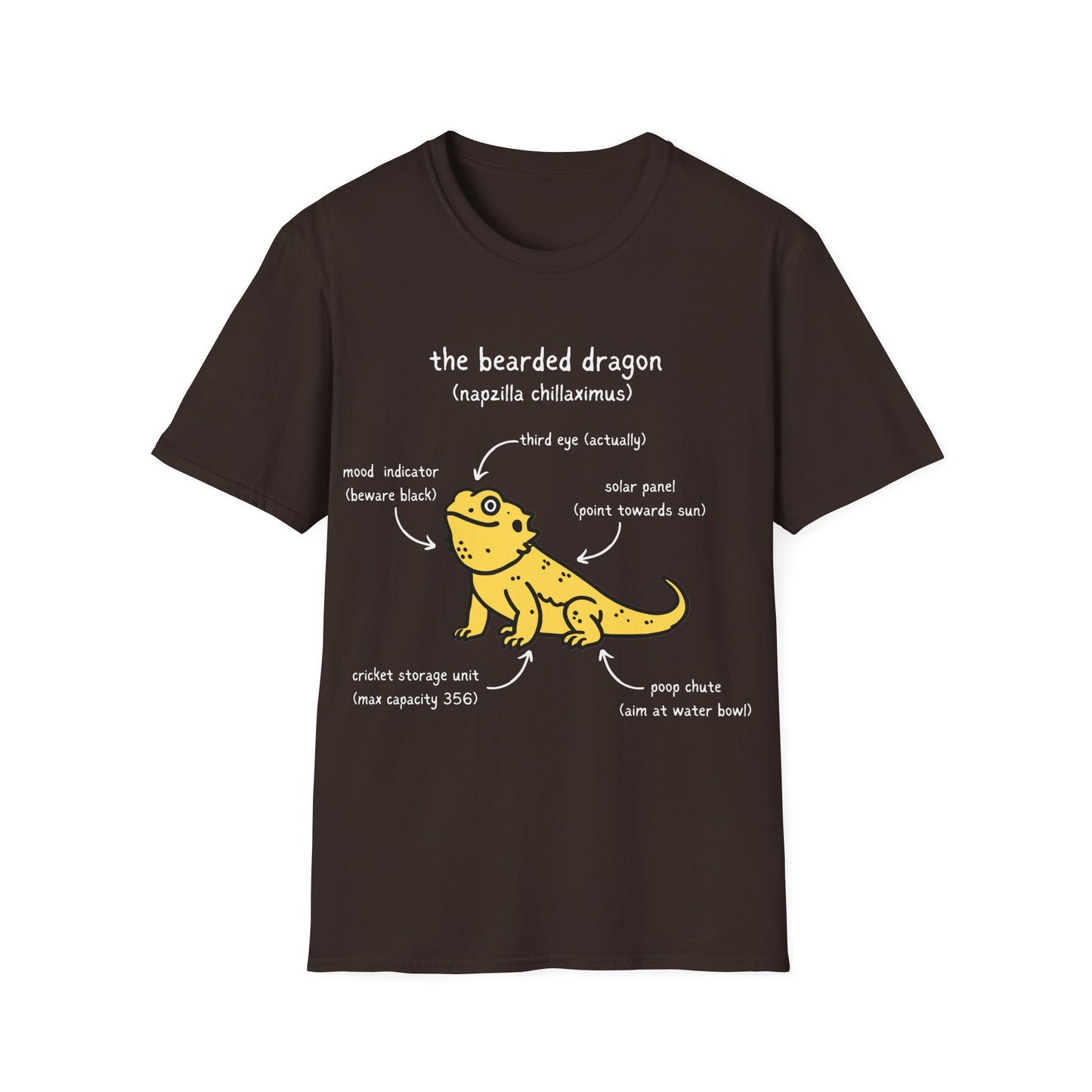 Anatomy of a Bearded Dragon Unisex Tee - Funny Reptile Lizard Shirt, Pet Owner Gift, Animal Lover Top, Herpetology Apparel, Reptile Keeper