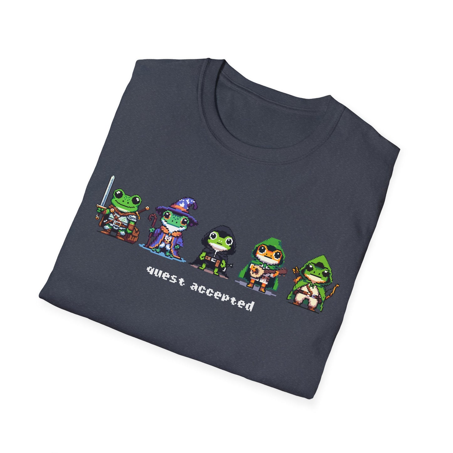 Quest Accepted Pixel Art Frog T-Shirt – Cute Gamer Tee for RPG & Fantasy Fans