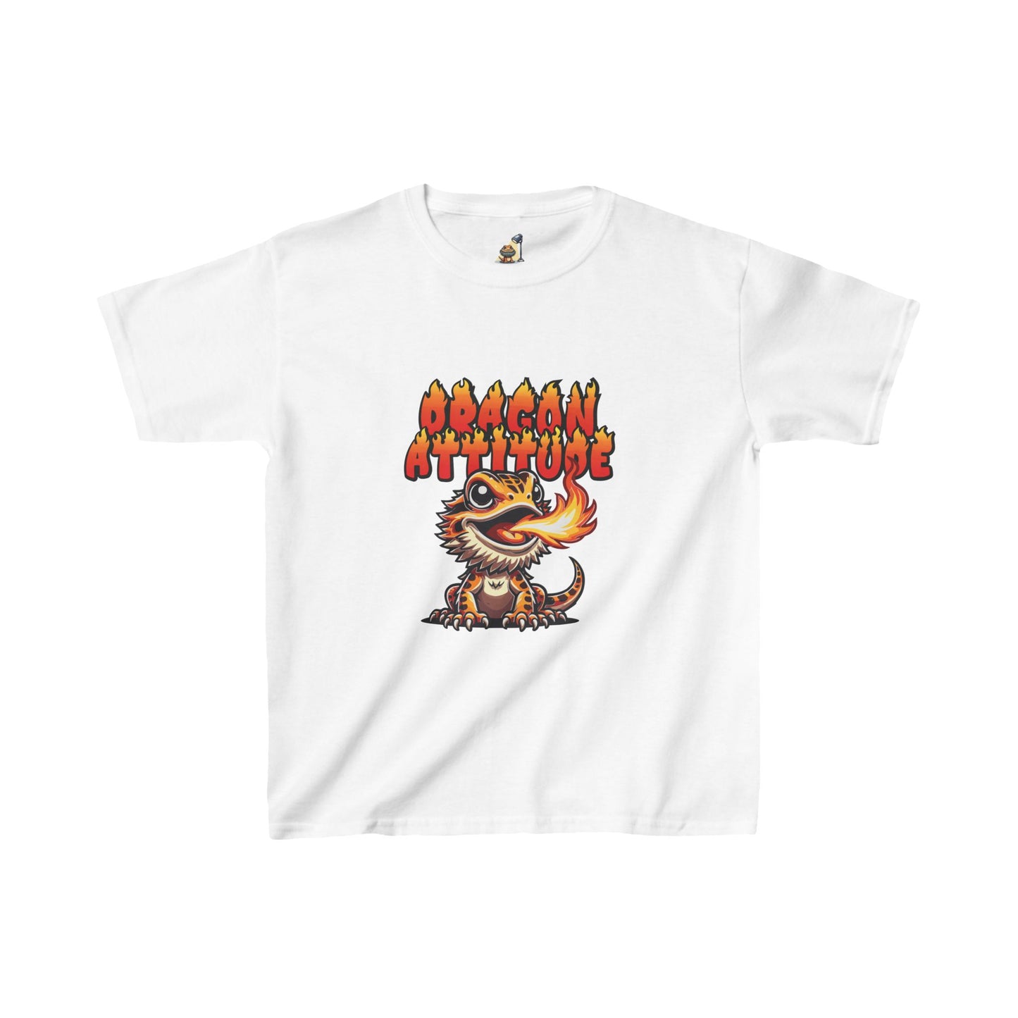 Kids Bearded Dragon Cotton T-shirt | Dragon Attitude | Gift for Reptile Keeper