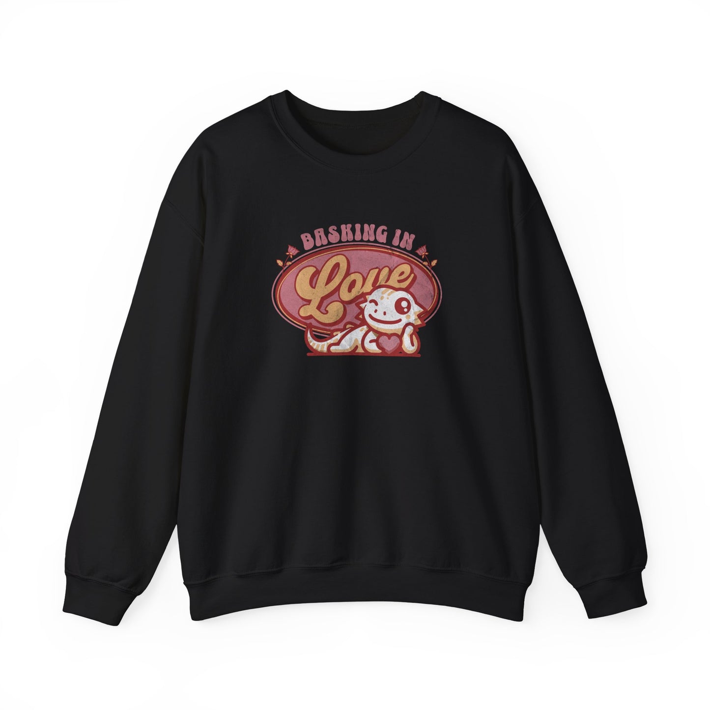 Basking in Love Bearded Dragon Unisex Crewneck Sweatshirt | Valentine's Day Gift | Gift for Her | Pet Reptile Gift