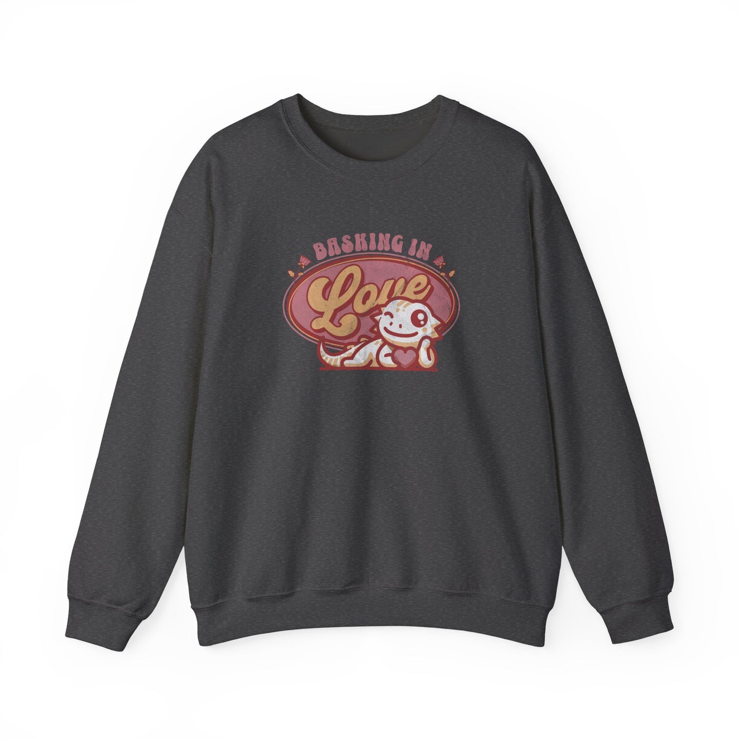 Basking in Love Bearded Dragon Unisex Crewneck Sweatshirt | Valentine's Day Gift | Gift for Her | Pet Reptile Gift