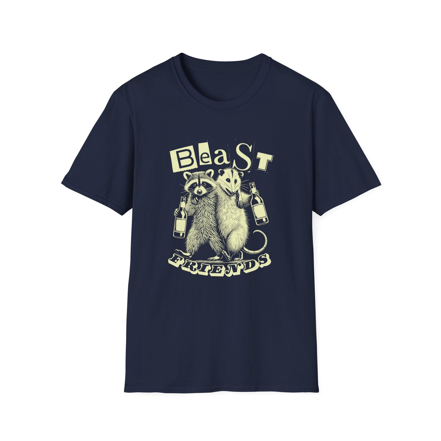 Beast Friends T-Shirt – Raccoon and Opossum Funny Animal Lover Tee