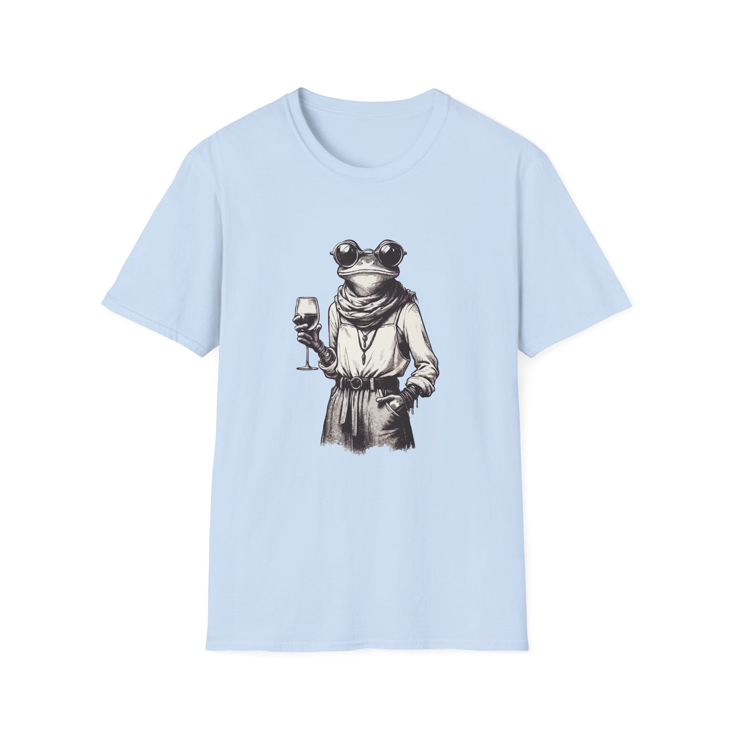 Wino Hipster Frog Unisex Softstyle T-Shirt