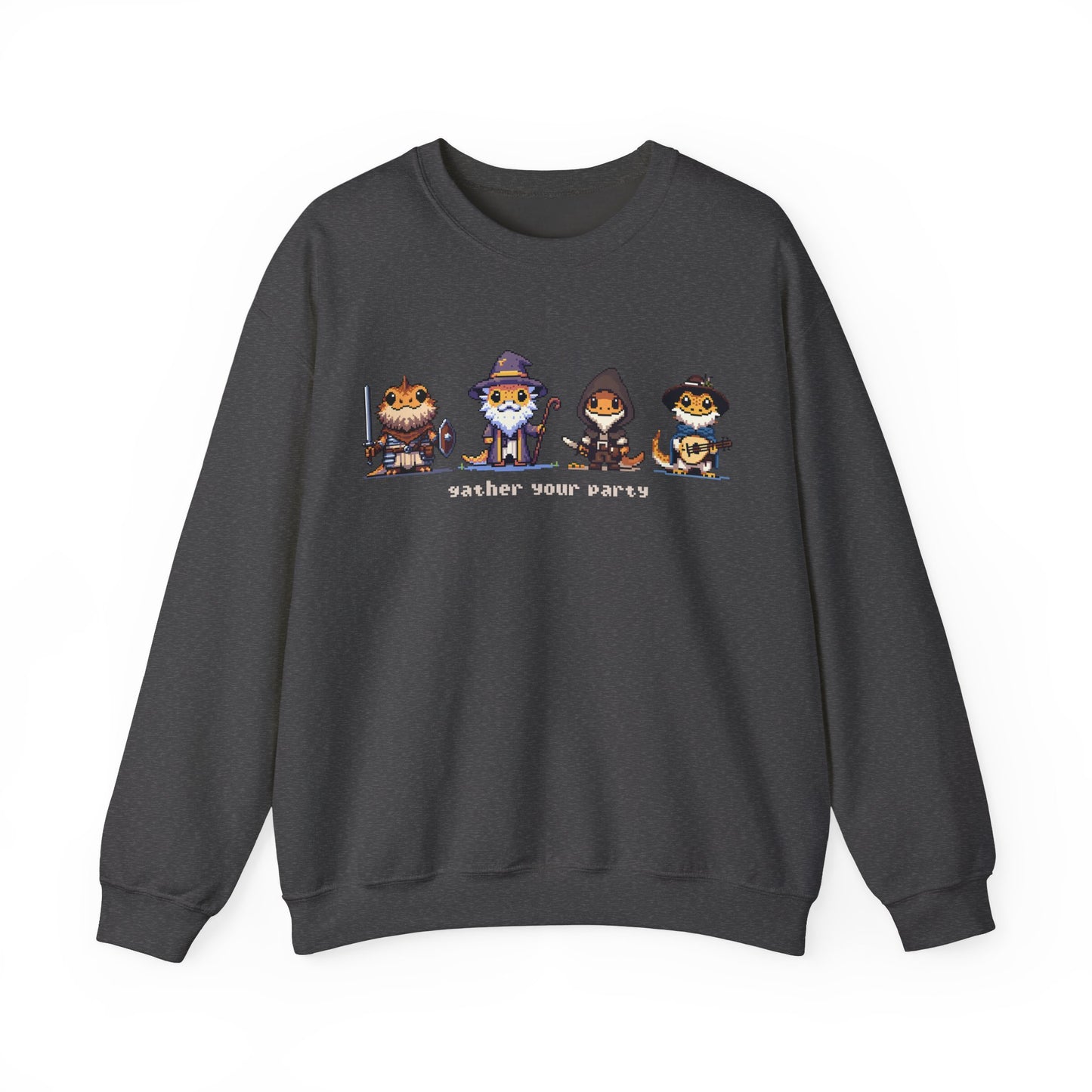 Gather Your Party | Bearded Dragon Pixel Art | Unisex Crewneck Sweatshirt