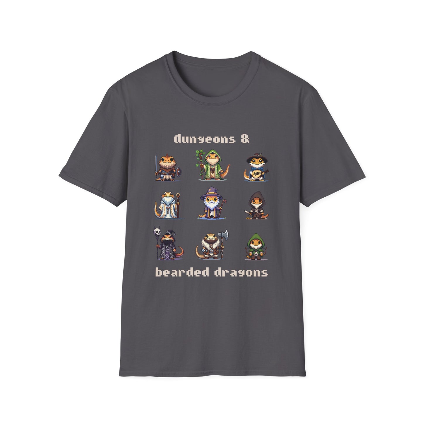 Dungeons and Bearded Dragons Shirt | Bearded Dragon Pixel Art | Unisex Softstyle T-Shirt | Reptile DnD Shirt