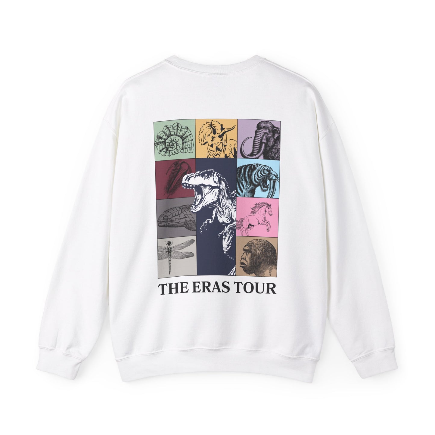Geological Eras Tour Unisex Sweatshirt, Gift for Geologist Biologist Science Lover, Life Through Time Design, Dinosaurs