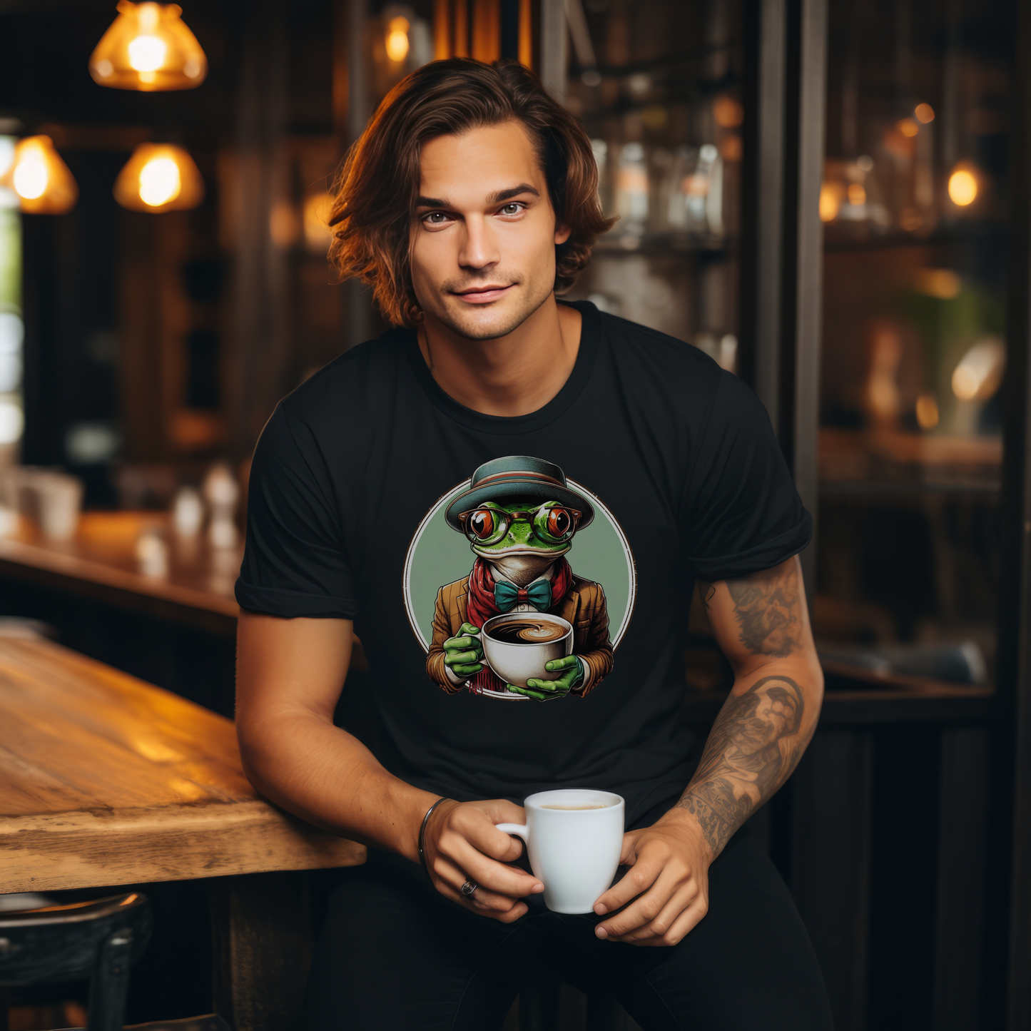 Coffee Time | Green Tree Frog Unisex Softstyle T-Shirt