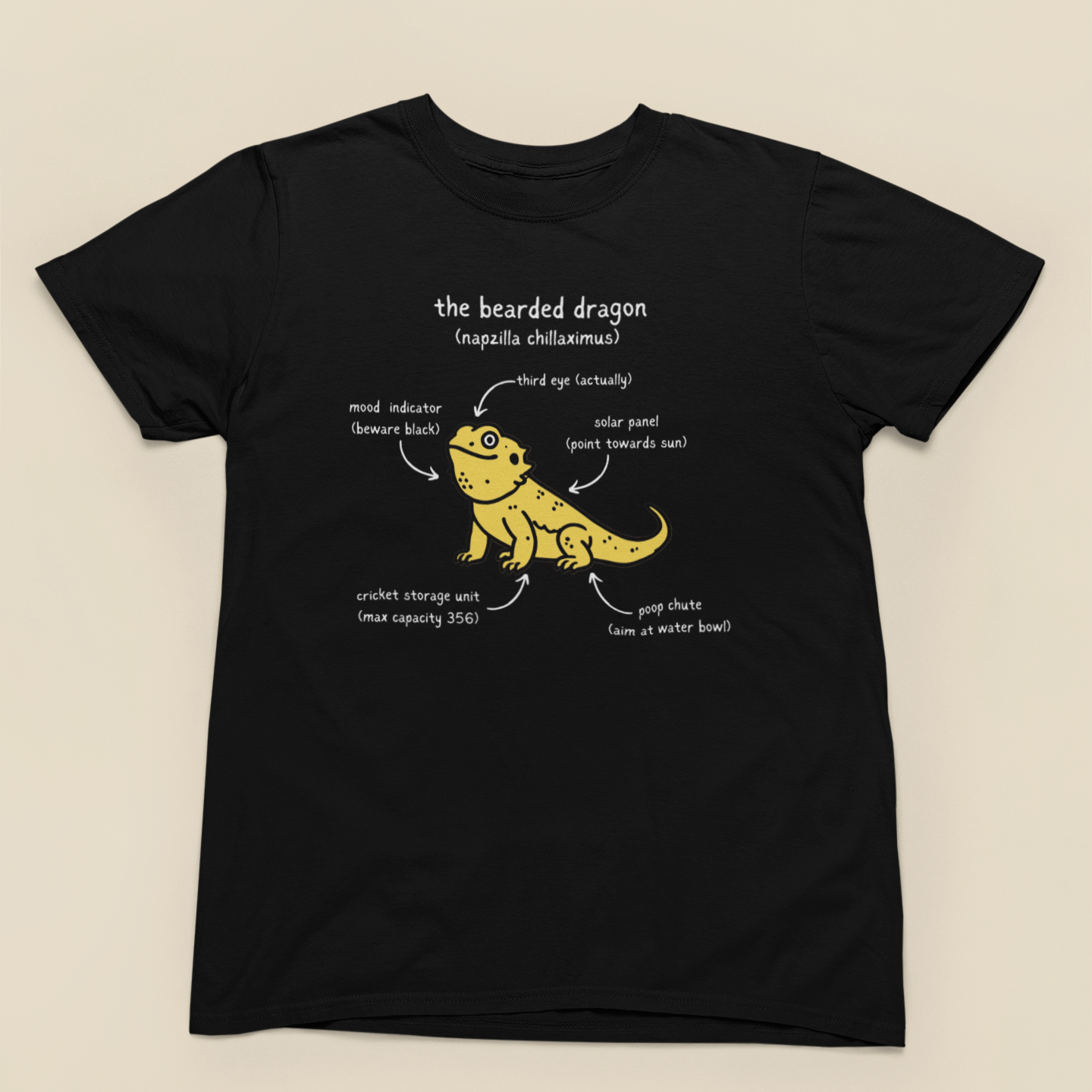 Anatomy of a Bearded Dragon Unisex Tee - Funny Reptile Lizard Shirt, Pet Owner Gift, Animal Lover Top, Herpetology Apparel, Reptile Keeper