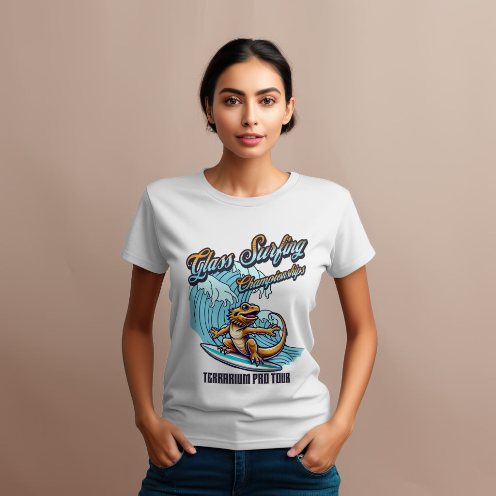 Glass Surfing Bearded Dragon Unisex Softstyle T-Shirt