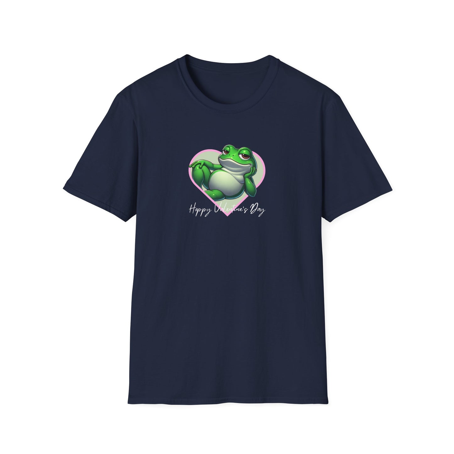 Hoppy Valentine's Day Frog Unisex Softstyle T-Shirt, Frog lover gift, Pet valentine's shirt, reptile keeper, frog mama