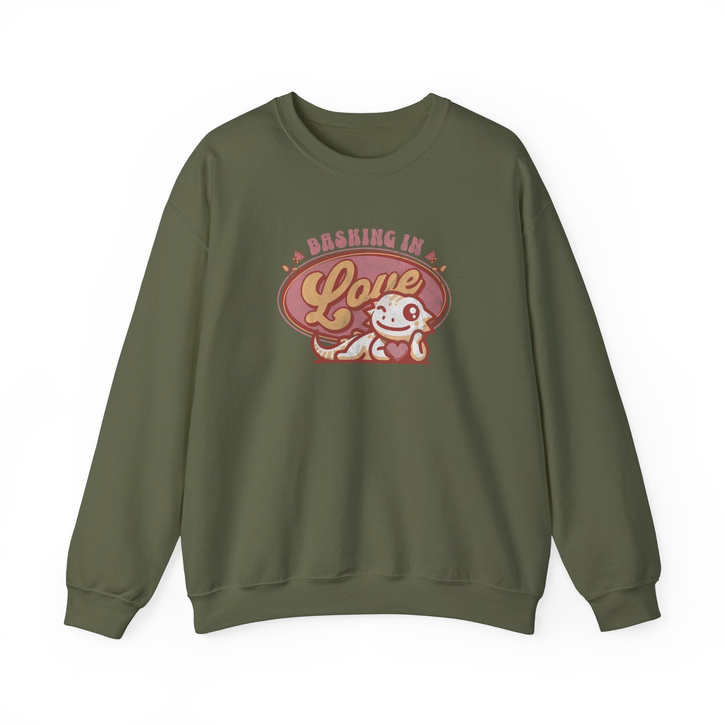 Basking in Love Bearded Dragon Unisex Crewneck Sweatshirt | Valentine's Day Gift | Gift for Her | Pet Reptile Gift