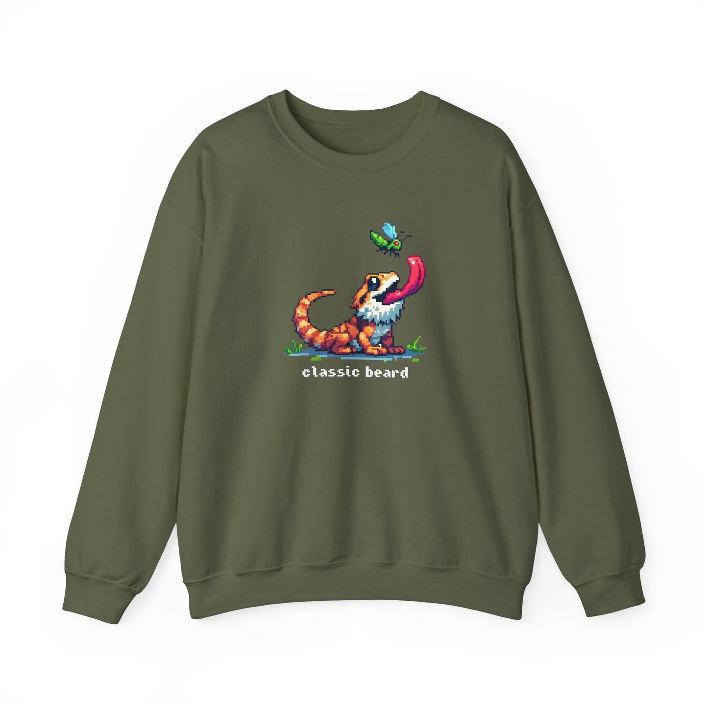 Classic Beard | Bearded Dragon Pixel Art | Unisex Crewneck Sweatshirt