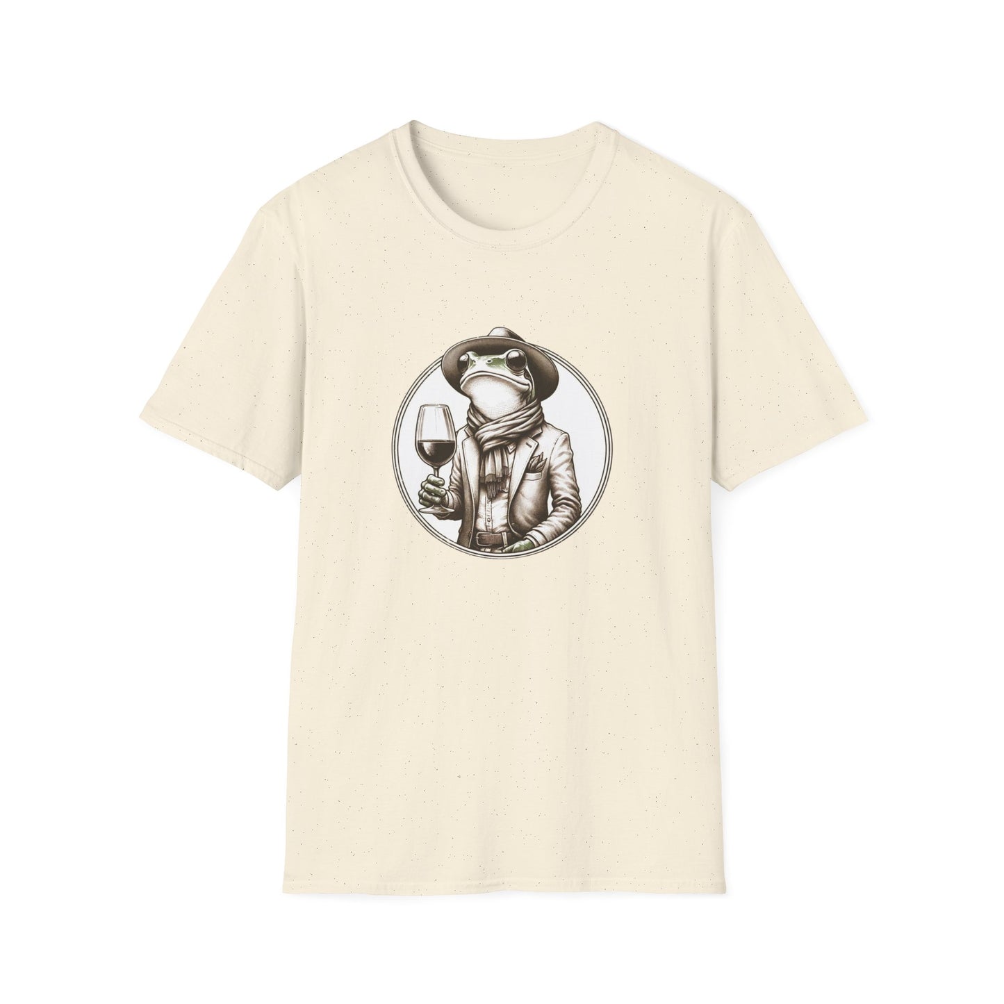 Wine Time | Hipster Frog Unisex Softstyle T-Shirt