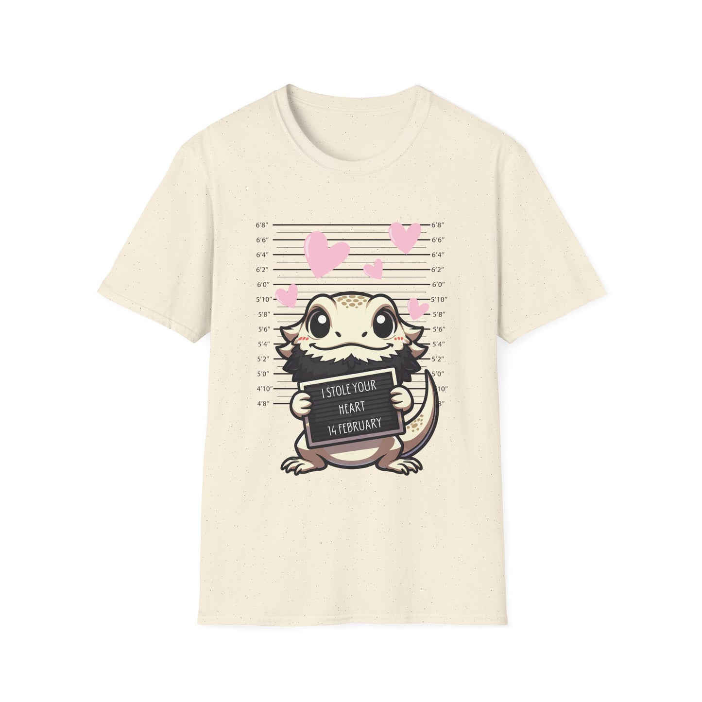 Bearded Dragon Valentine's Day Unisex Softstyle T-Shirt, Pet Reptile Tee, Stolen Hearts, Valentine's Gift, Gift for Her
