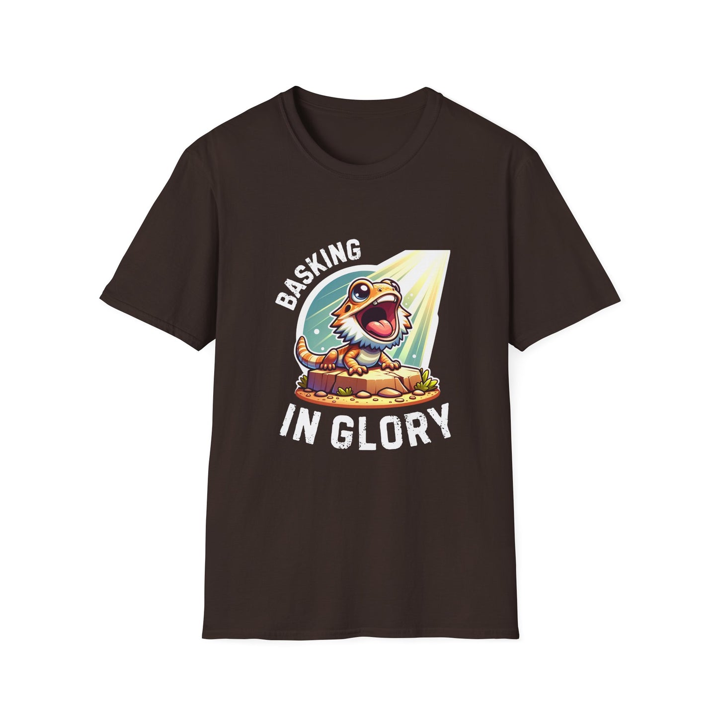 Basking in Glory | Bearded Dragon | Unisex Softstyle T-Shirt | Gift for Reptile Keeper