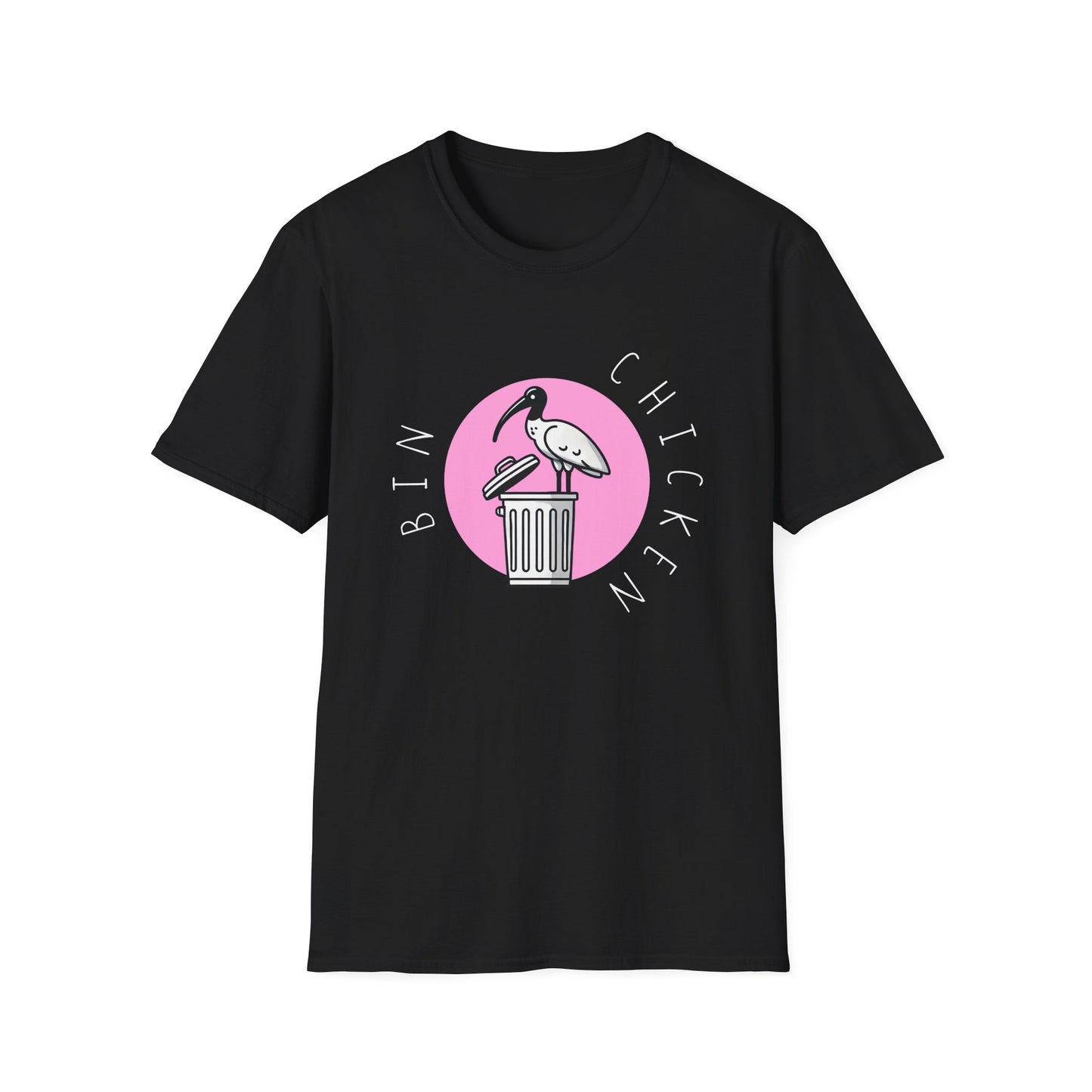 Bin Chicken Unisex Softstyle T-Shirt | Bird Lover T-Shirt | Gift for Bird Nerd | White Ibis