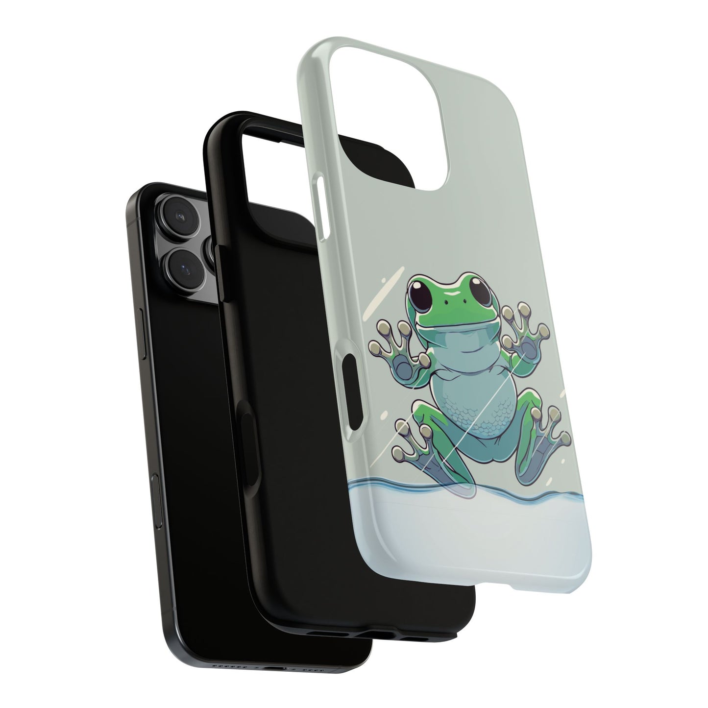 Glass Surfing Frog | Tough Phone Case for Apple iPhone | Frog Lover Gift