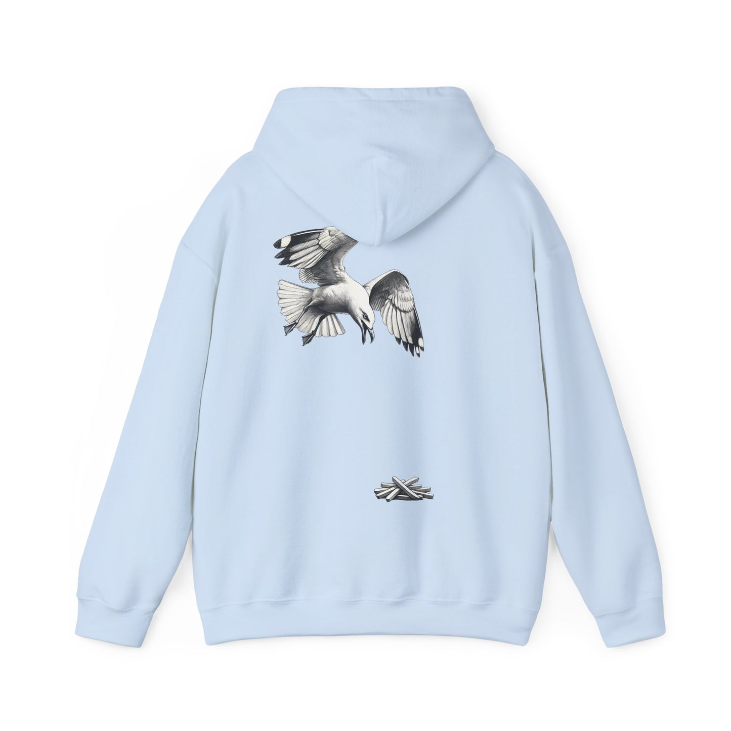 Seagull Chip Unisex Hooded Sweatshirt, Retro Beach Hoodie, Bird Lover Gift, Ocean Graphic Hoodie, Vintage Seaside Top