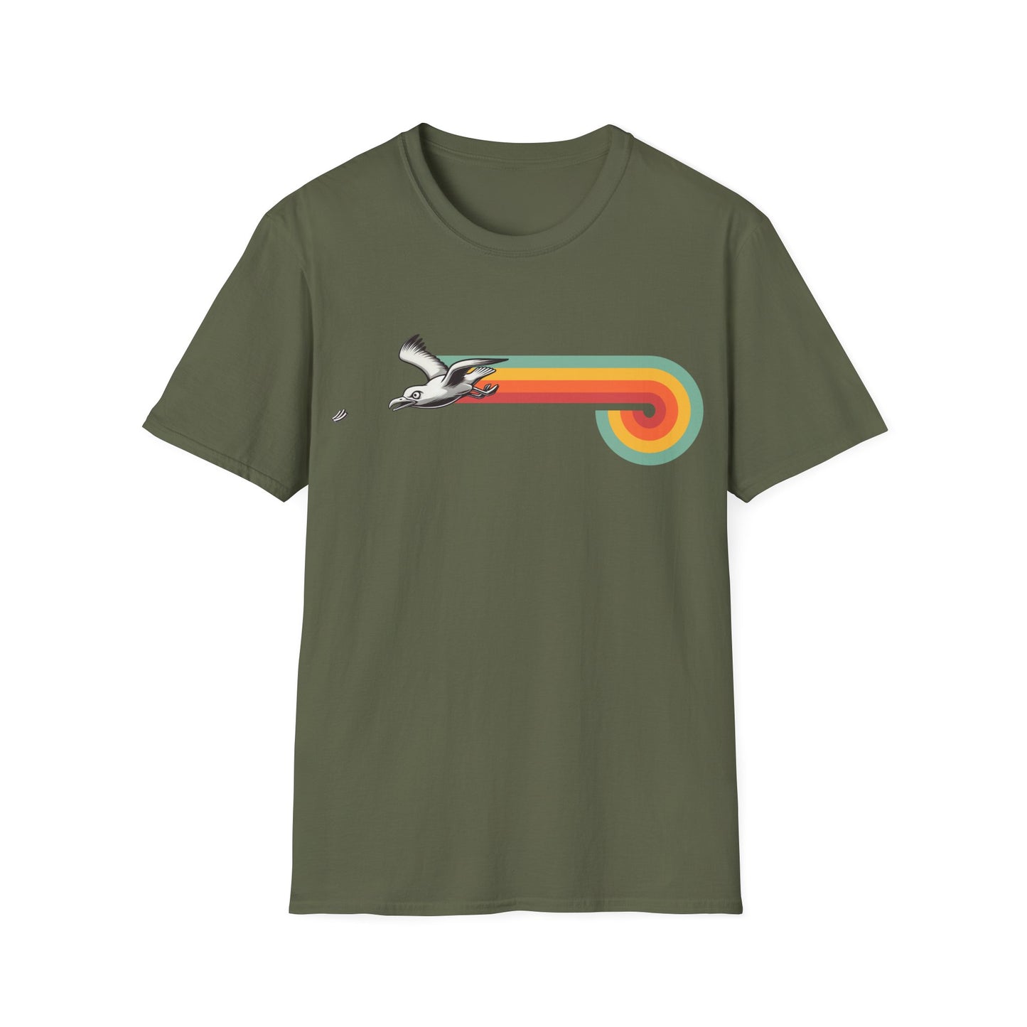 Seagull Chip Unisex T-Shirt, Retro Beach Tee, Bird Lover Gift, Ocean Graphic Shirt, Vintage Seaside Top