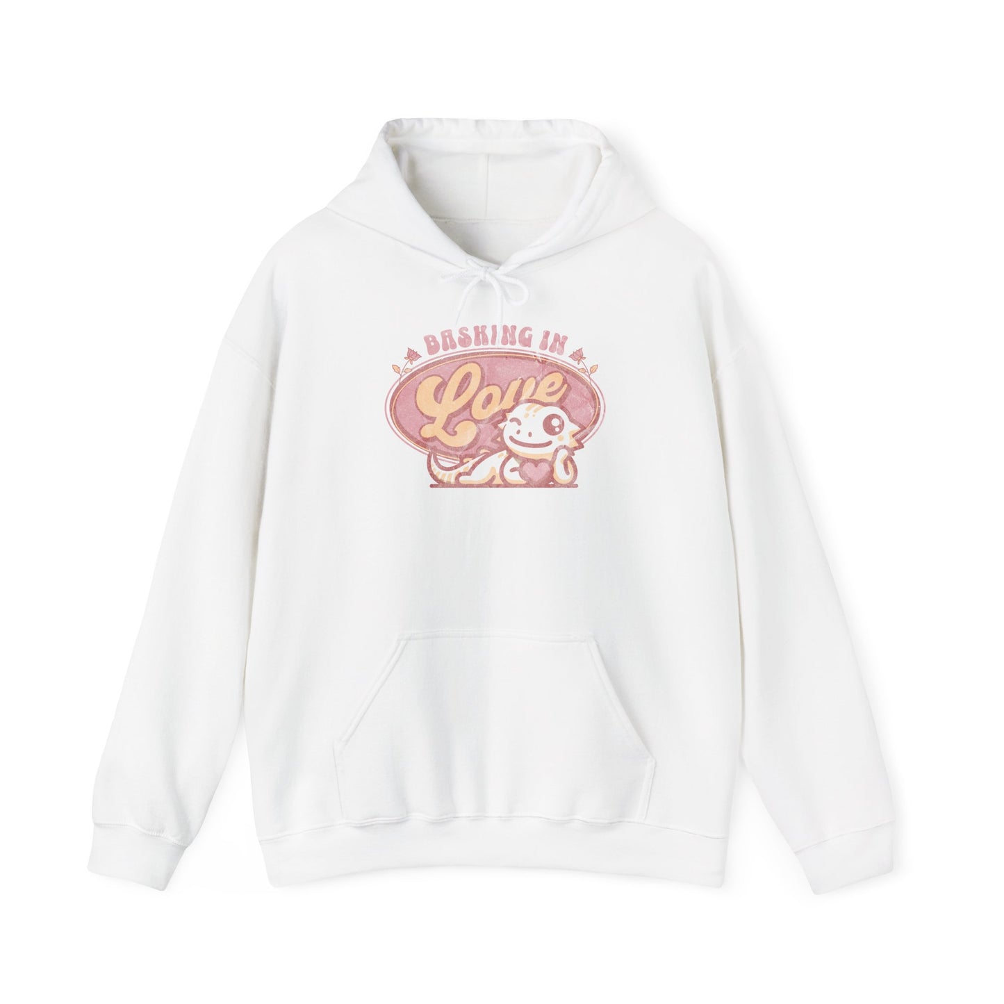 Basking in Love Bearded Dragon Unisex Hooded Sweatshirt | Valentine's Day Gift | Gift for Her | Pet Reptile Gift