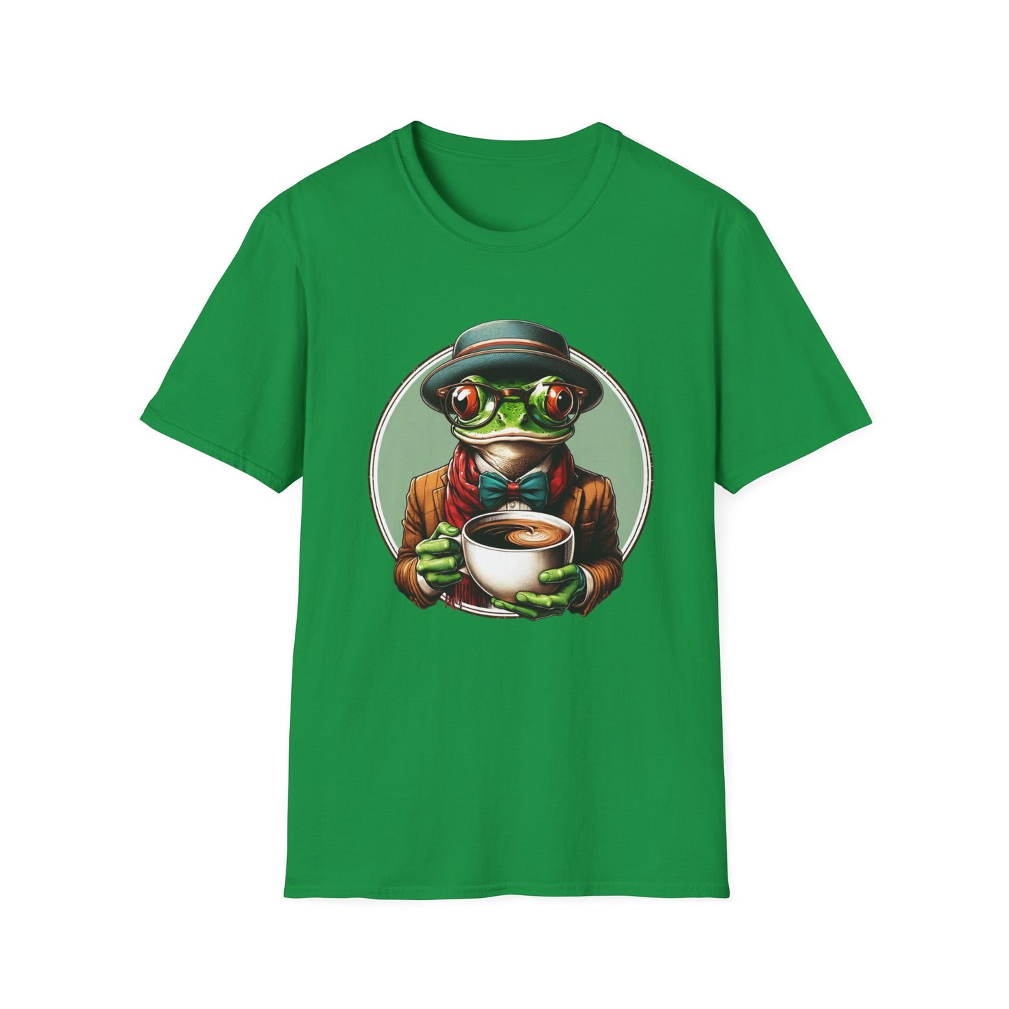 Coffee Time | Green Tree Frog Unisex Softstyle T-Shirt
