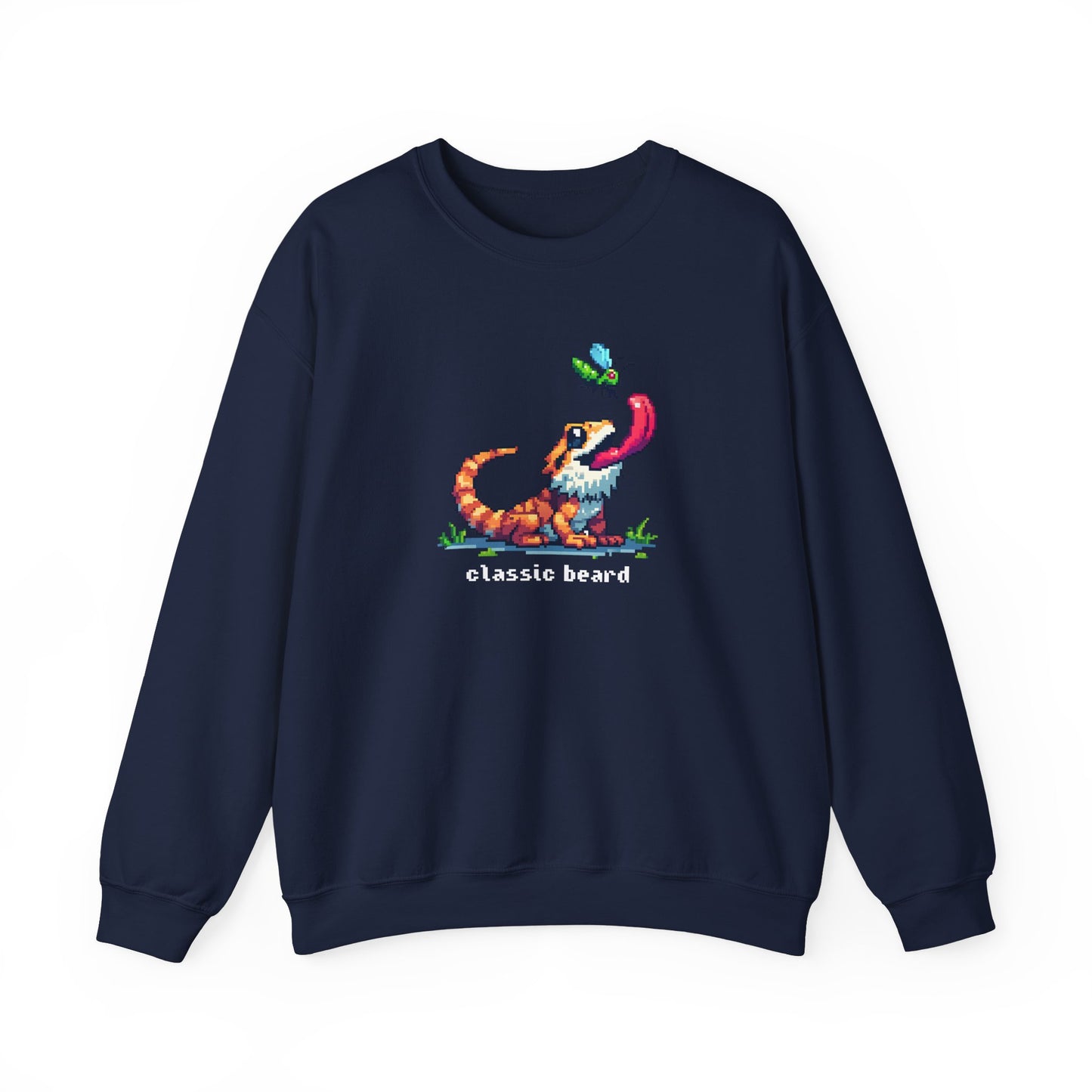 Classic Beard | Bearded Dragon Pixel Art | Unisex Crewneck Sweatshirt
