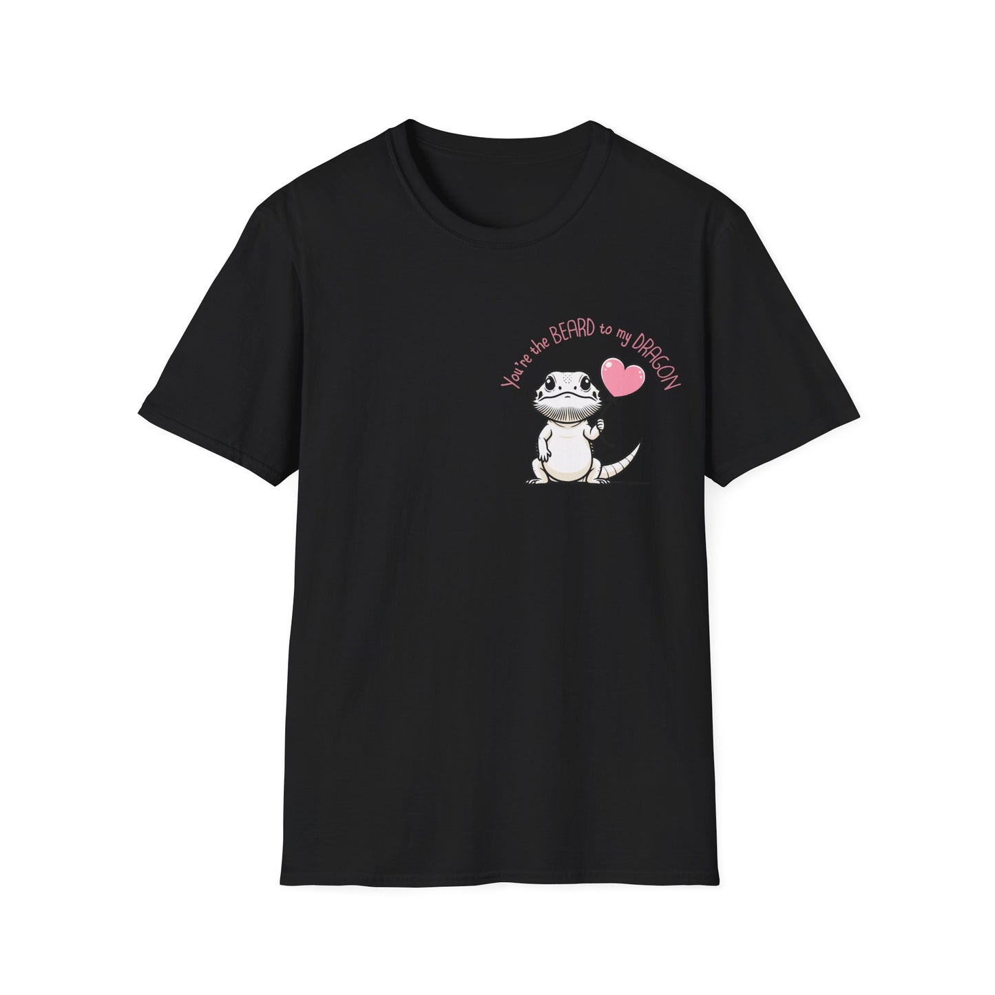 Cute Bearded Dragon Valentine's Day Unisex Softstyle T-Shirt, Reptile Keeper Gift, Valentine's Day Shirt