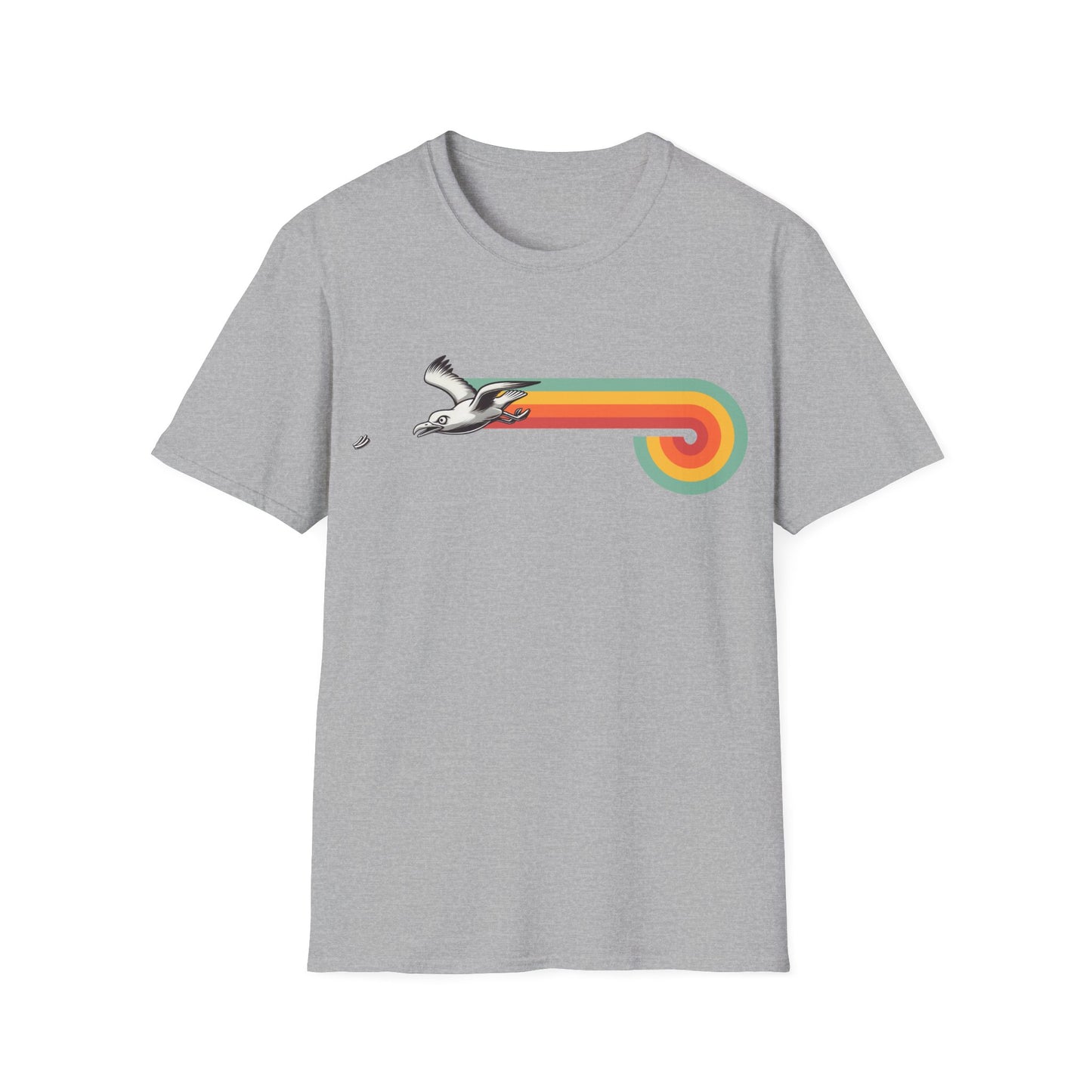 Seagull Chip Unisex T-Shirt, Retro Beach Tee, Bird Lover Gift, Ocean Graphic Shirt, Vintage Seaside Top