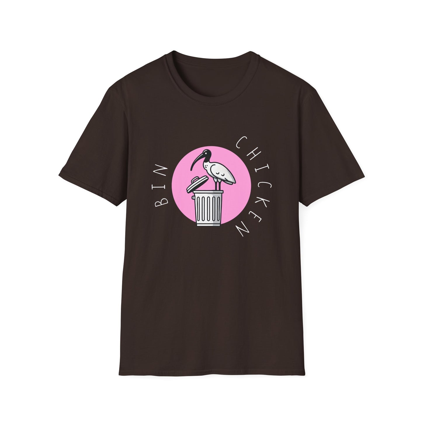 Bin Chicken Unisex Softstyle T-Shirt | Bird Lover T-Shirt | Gift for Bird Nerd | White Ibis