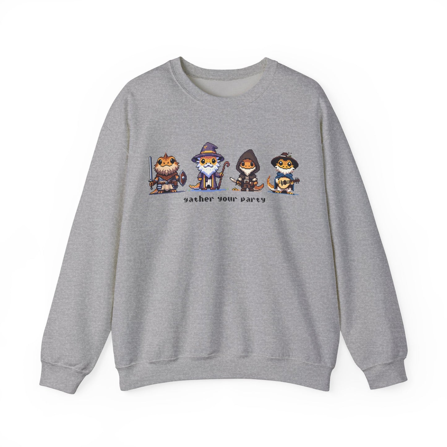 Gather Your Party | Bearded Dragon Pixel Art | Unisex Crewneck Sweatshirt