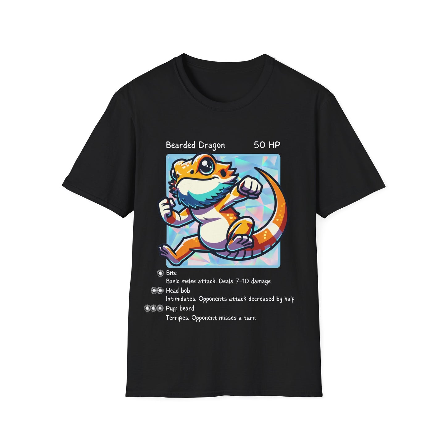 Bearded Dragon Trading Card Unisex Softstyle T-Shirt, Reptile Lover Tee, Animal Graphic Shirt, Pet Owner Gift, Wildlife Fashion Top