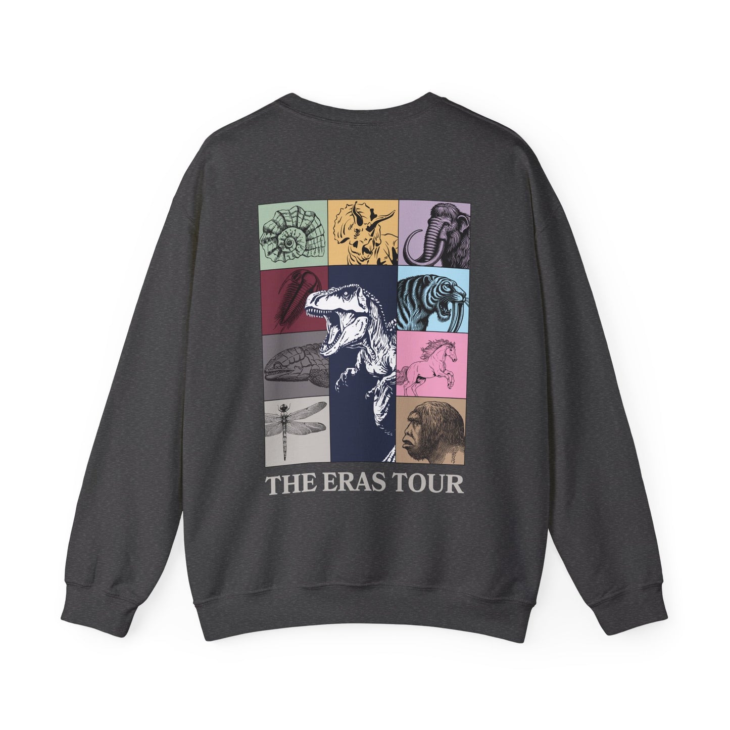 Geological Eras Tour Unisex Sweatshirt, Gift for Geologist Biologist Science Lover, Life Through Time Design, Dinosaurs