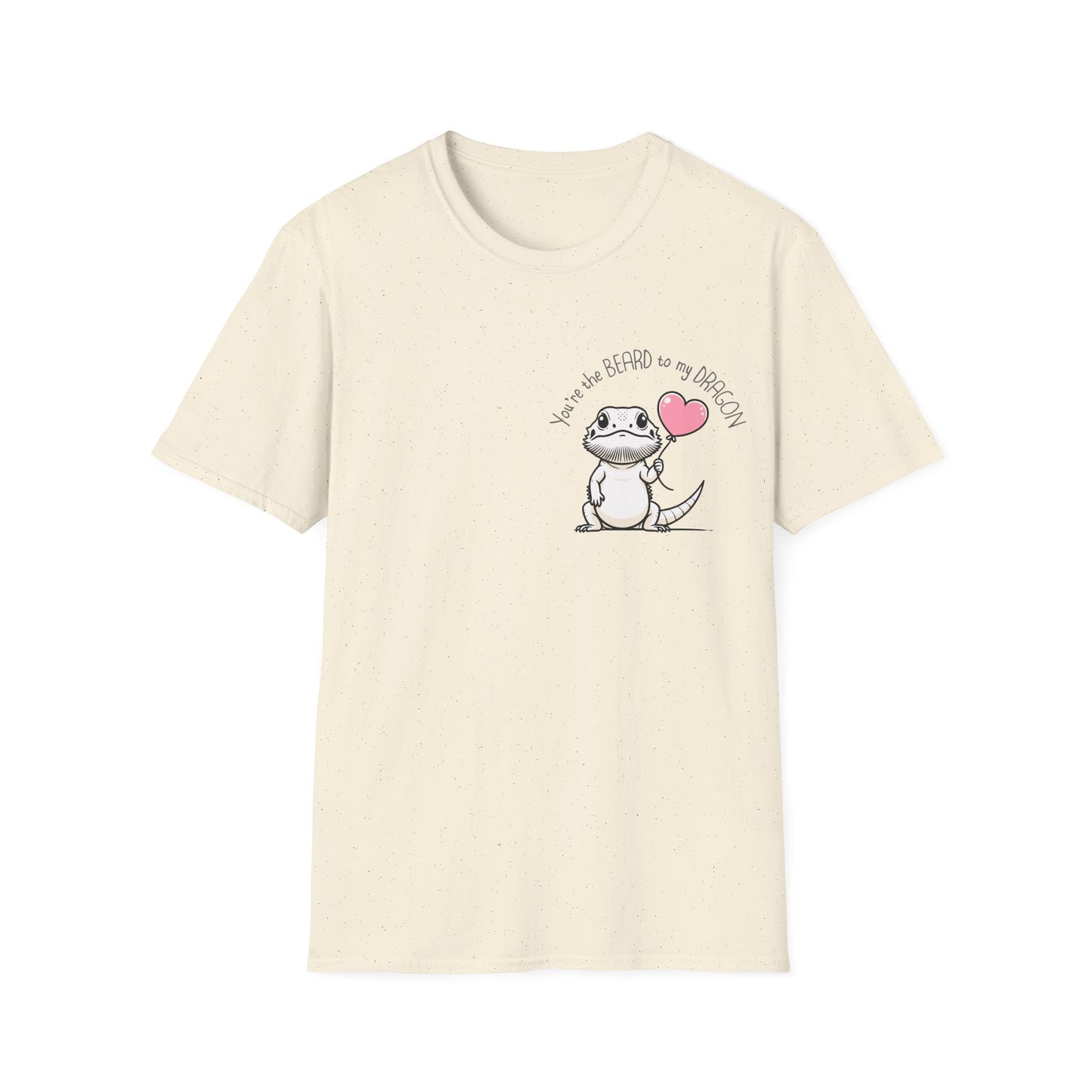 Cute Bearded Dragon Valentine's Day Unisex Softstyle T-Shirt, Reptile Keeper Gift, Valentine's Day Shirt