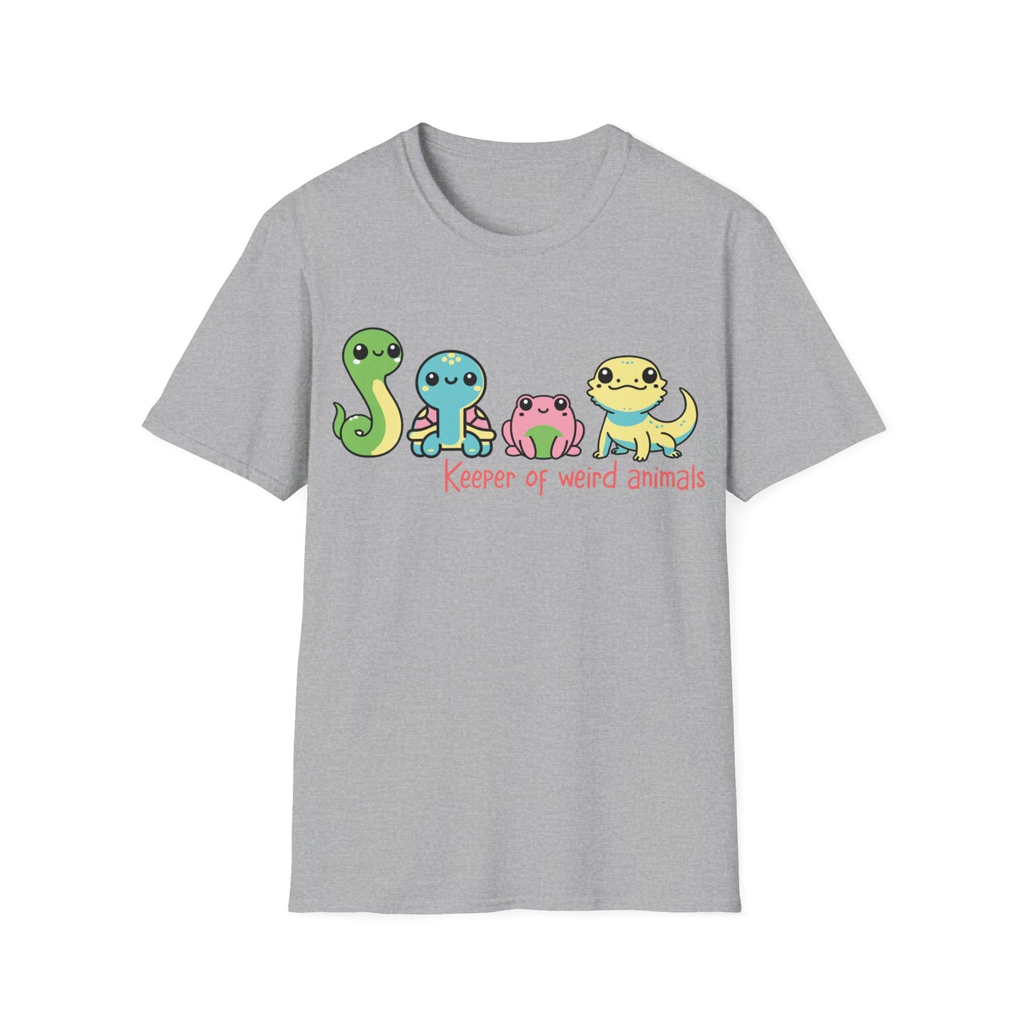 Keeper of Weird Animals Unisex Softstyle T-Shirt | Reptile Tee | Snake Shirt | Frog Top | Turtle Lover | Animal Lover Tshirt