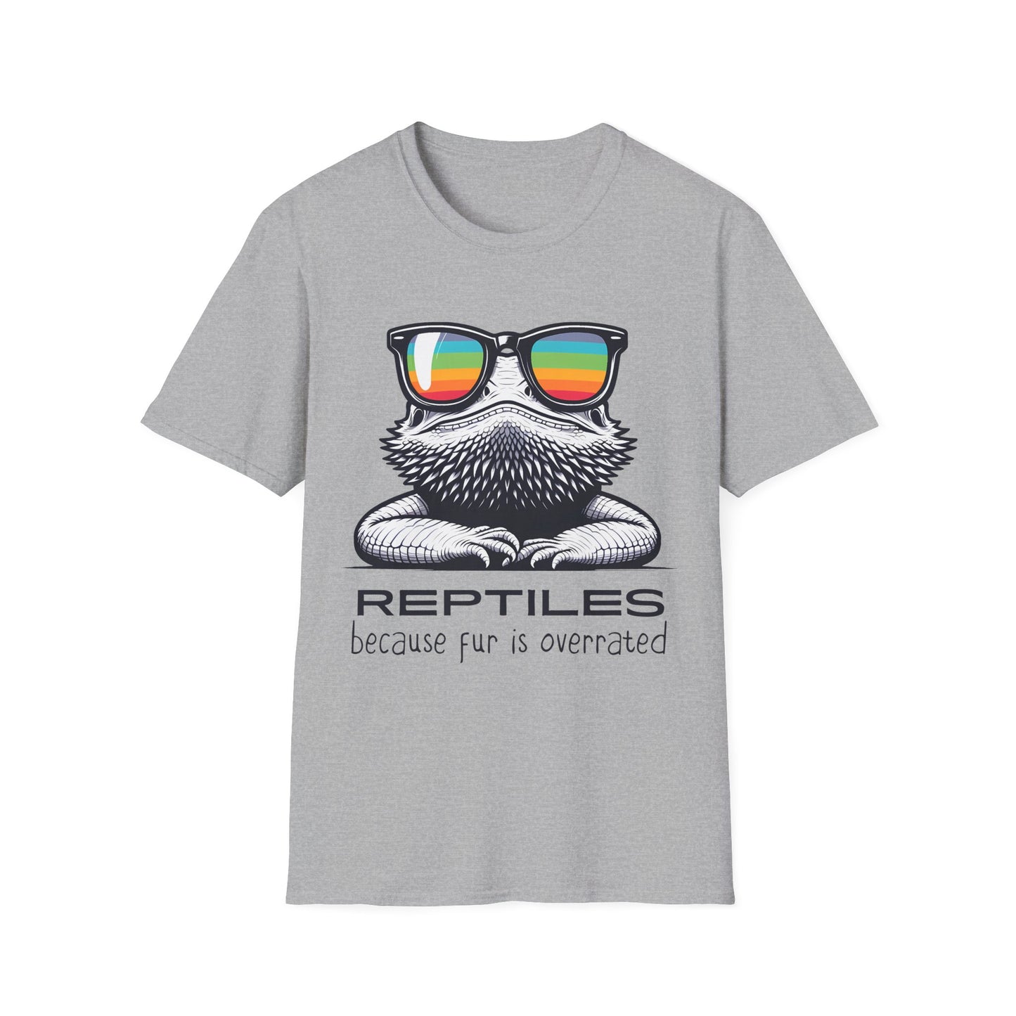 Reptile Lover Unisex Softstyle T-Shirt, Fur is Overrated, Reptile Keeper Tee, Pet Reptile Gift, Lizard Snake Gecko Bearded Dragon Tee
