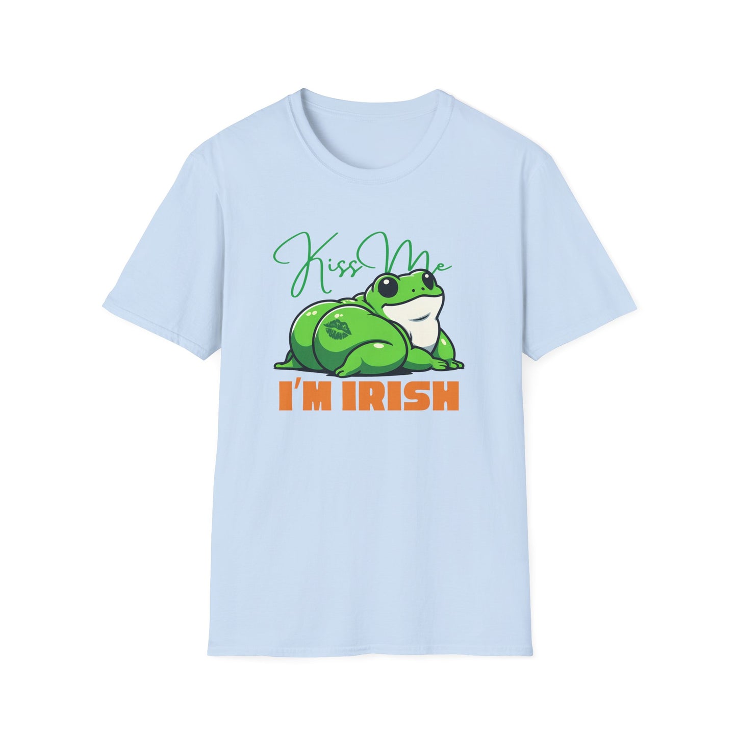 Kiss Me I'm Irish Unisex Softstyle T-Shirt | Frog St Patrick's Day Shirt | Funny Frog Tee