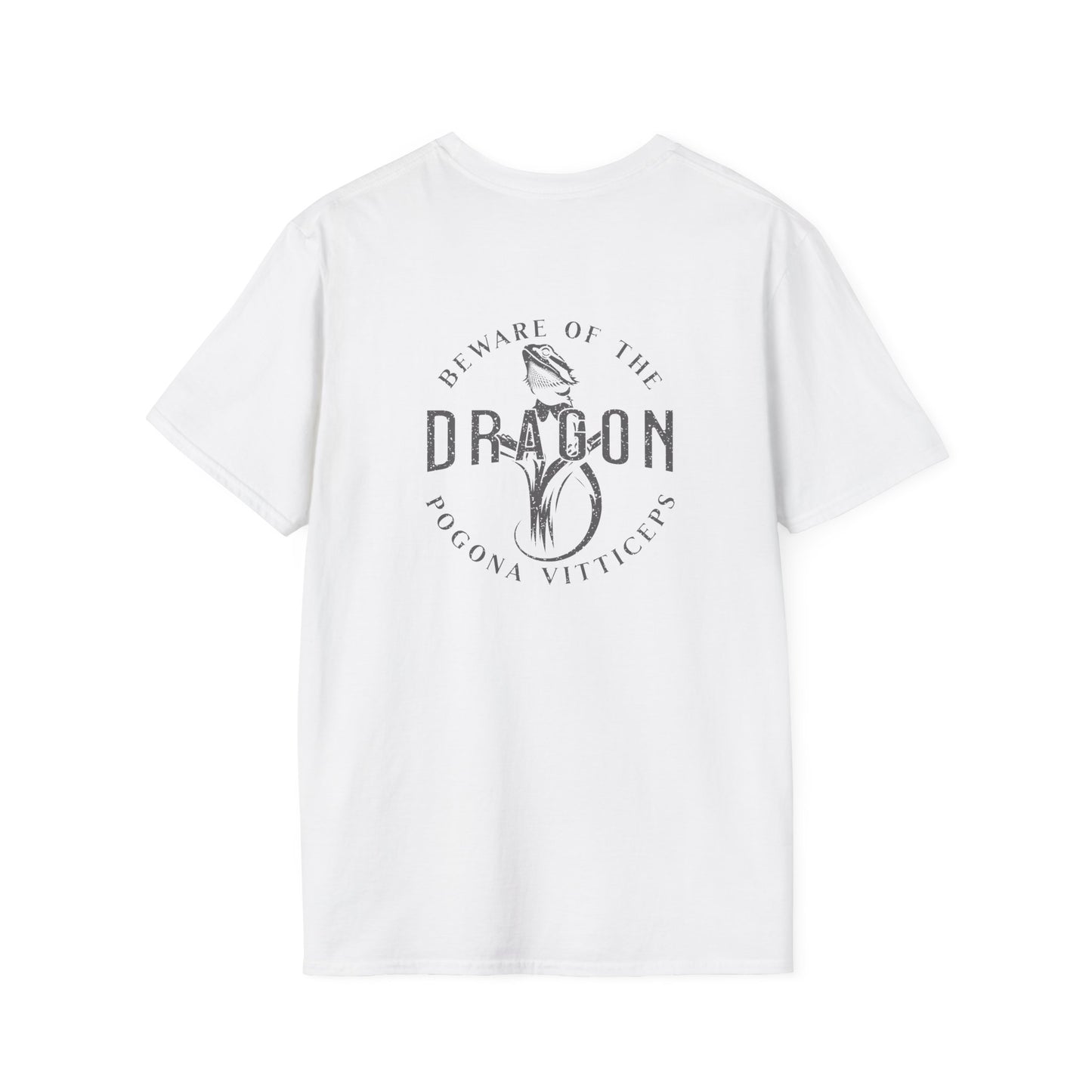 Beware of the Dragon Back | Bearded Dragon Unisex Softstyle T-Shirt | Reptile Tee