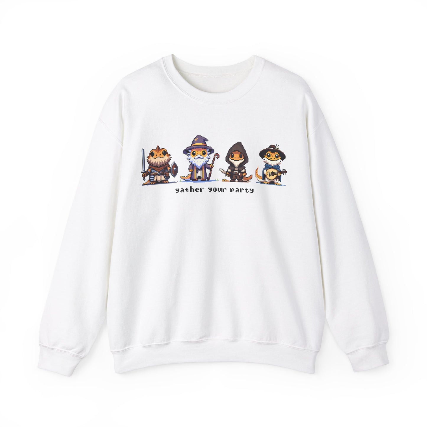 Gather Your Party | Bearded Dragon Pixel Art | Unisex Crewneck Sweatshirt