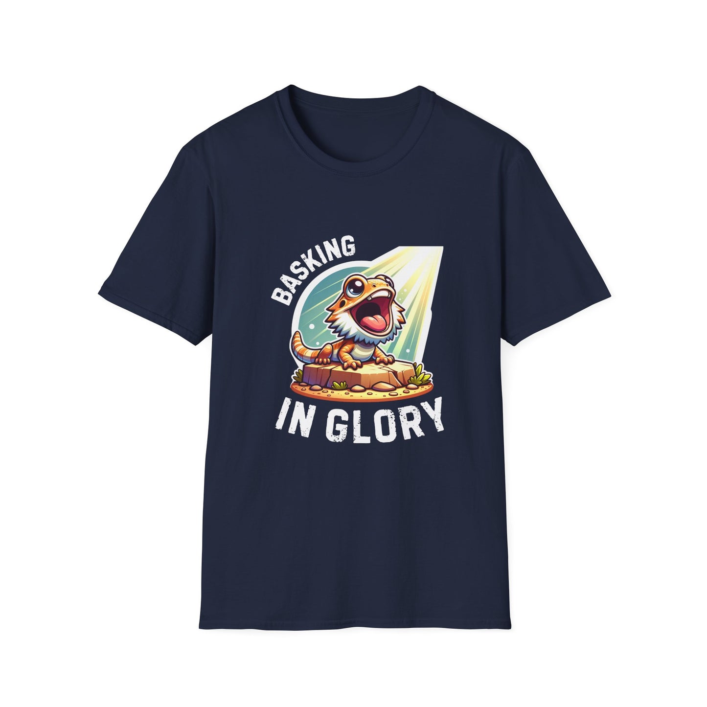 Basking in Glory | Bearded Dragon | Unisex Softstyle T-Shirt | Gift for Reptile Keeper
