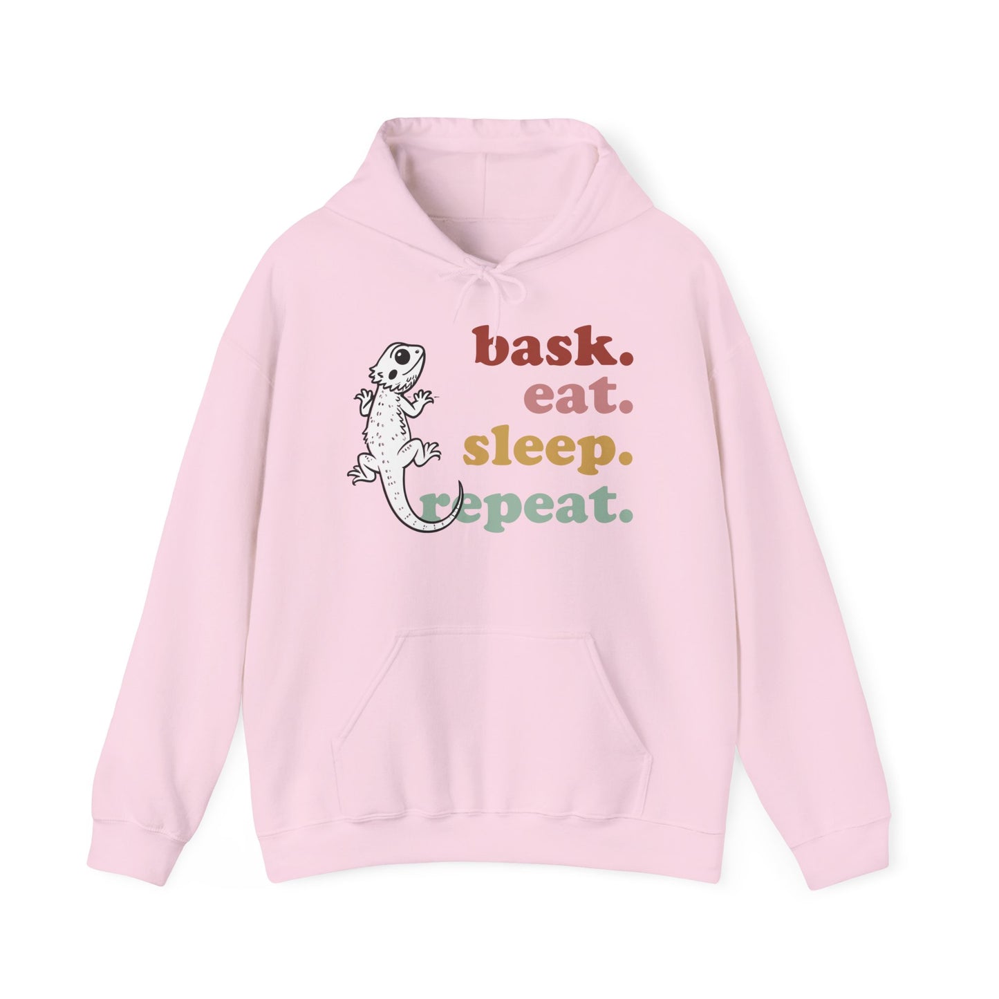 Bask Eat Sleep Repeat Bearded Dragon Unisex Hooded Sweatshirt | Reptile Hoodie | Gift for Reptile Lover | Pet Reptile