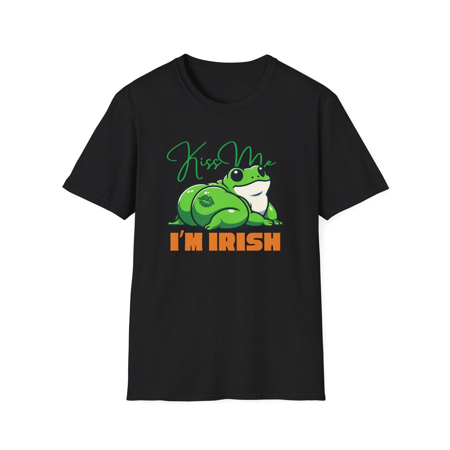Kiss Me I'm Irish Unisex Softstyle T-Shirt | Frog St Patrick's Day Shirt | Funny Frog Tee