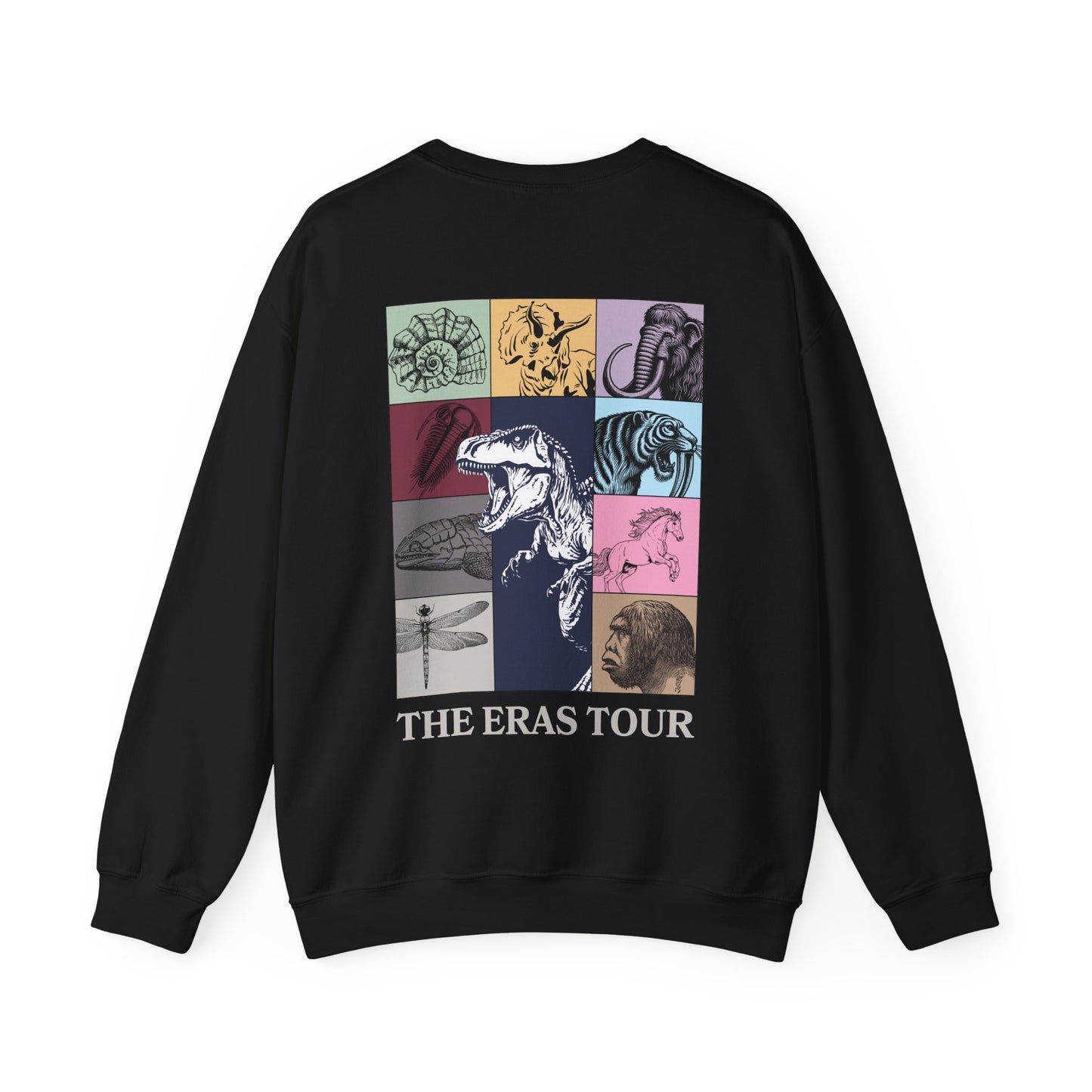 Geological Eras Tour Unisex Sweatshirt, Gift for Geologist Biologist Science Lover, Life Through Time Design, Dinosaurs