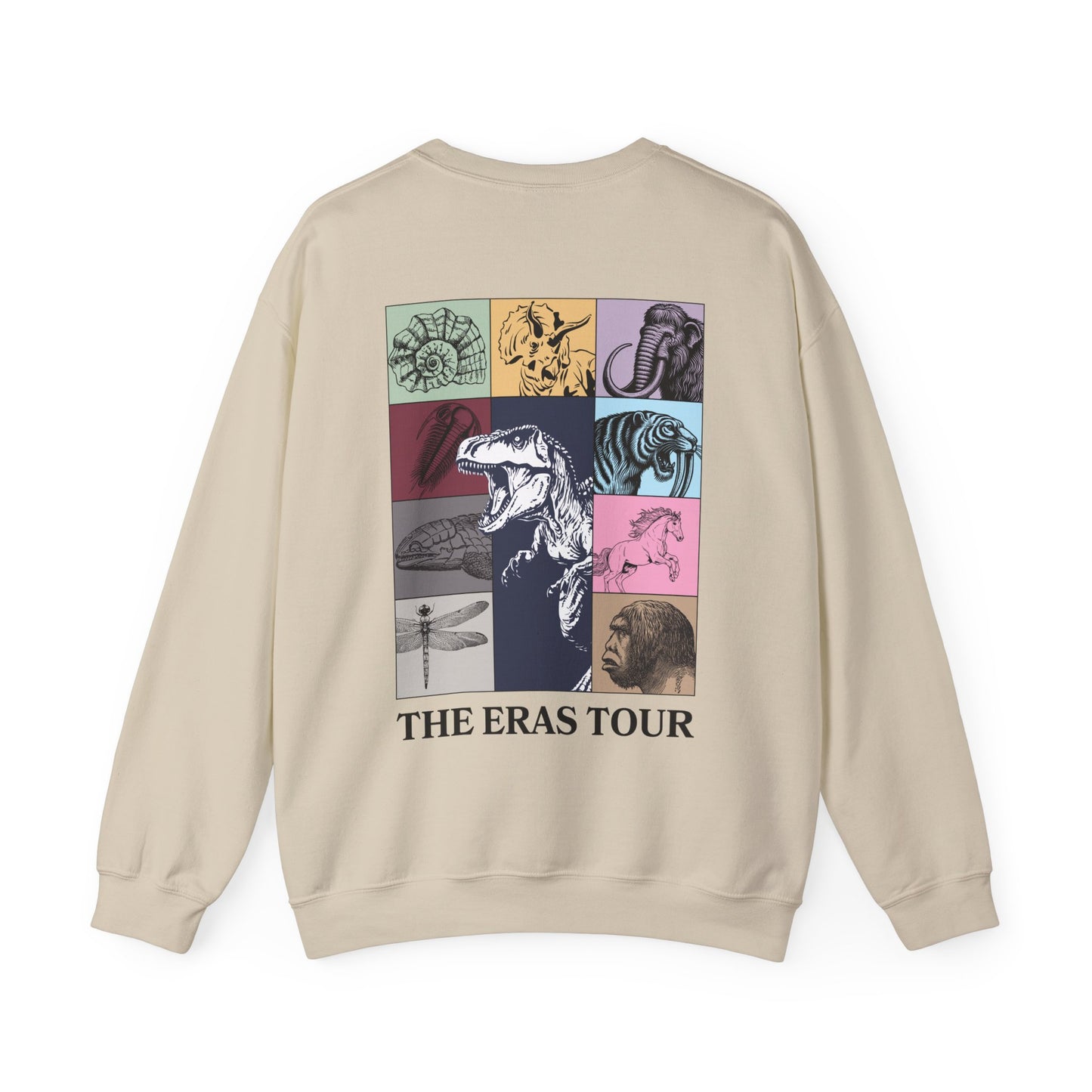 Geological Eras Tour Unisex Sweatshirt, Gift for Geologist Biologist Science Lover, Life Through Time Design, Dinosaurs