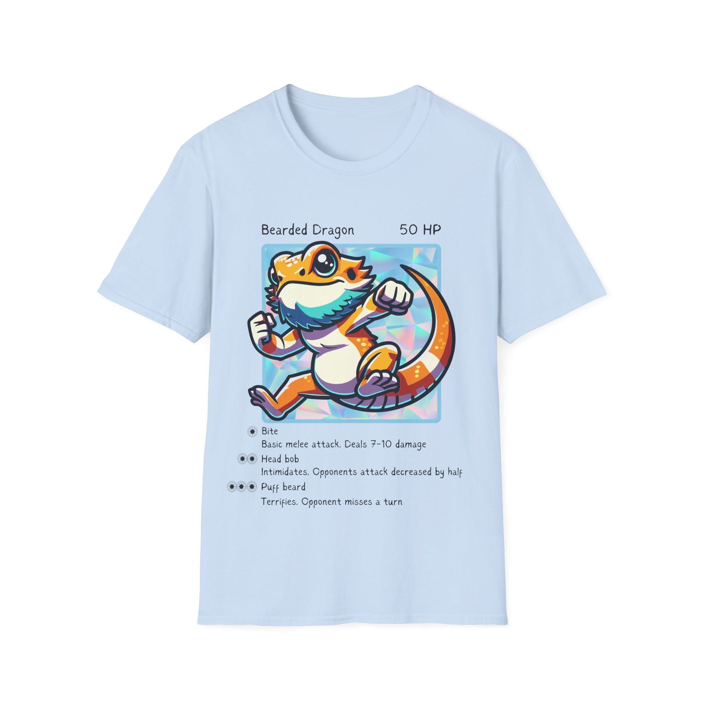 Bearded Dragon Trading Card Unisex Softstyle T-Shirt, Reptile Lover Tee, Animal Graphic Shirt, Pet Owner Gift, Wildlife Fashion Top