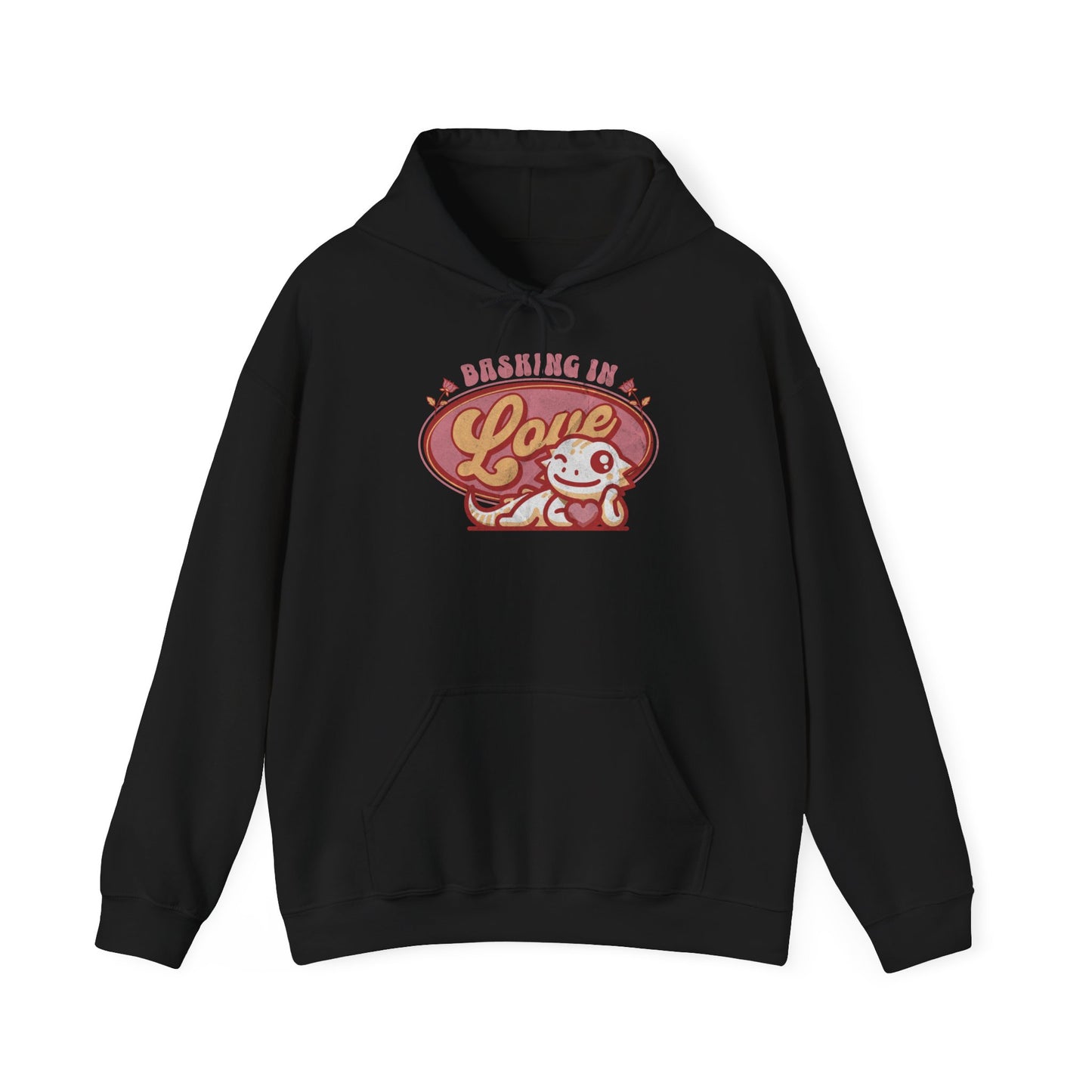 Basking in Love Bearded Dragon Unisex Hooded Sweatshirt | Valentine's Day Gift | Gift for Her | Pet Reptile Gift