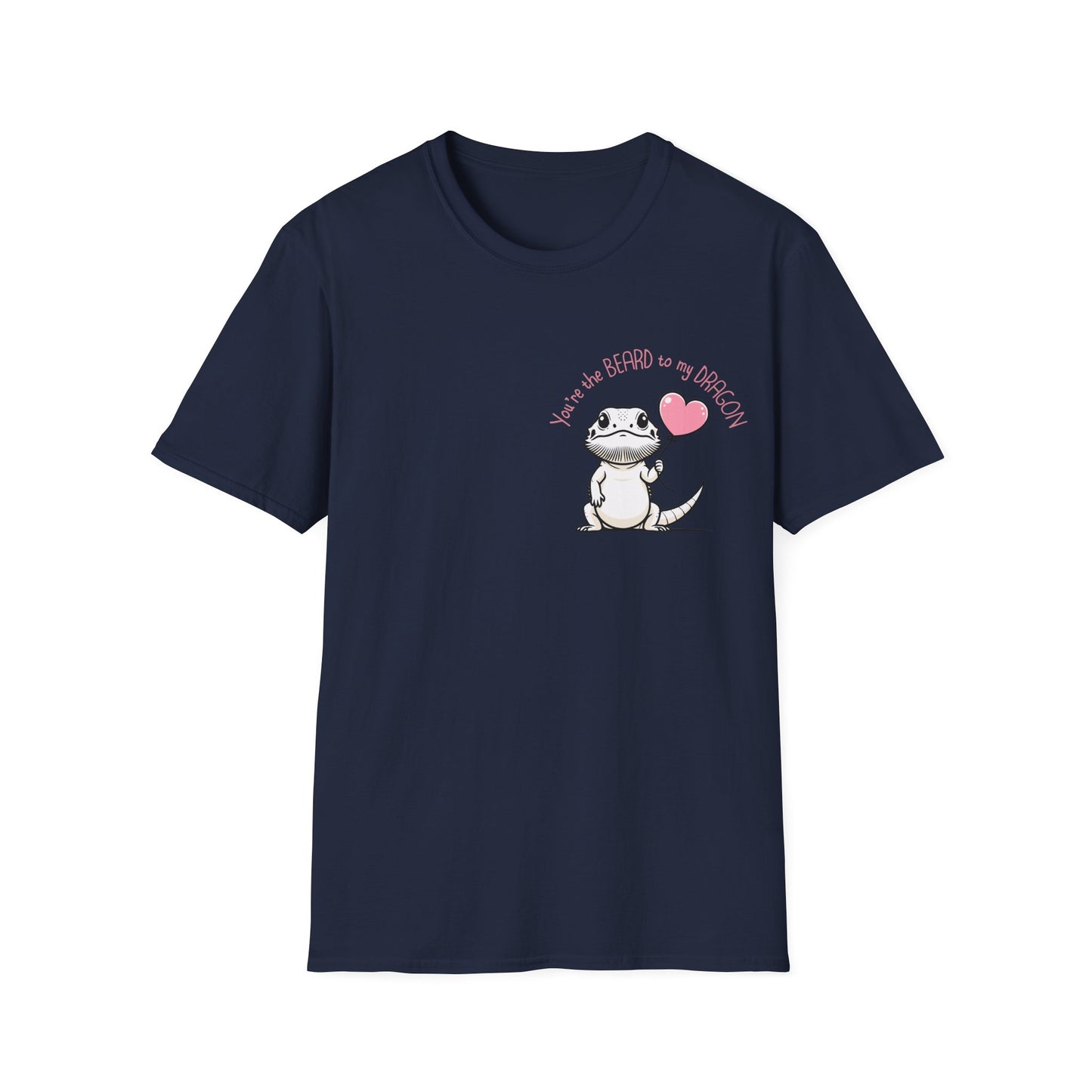 Cute Bearded Dragon Valentine's Day Unisex Softstyle T-Shirt, Reptile Keeper Gift, Valentine's Day Shirt