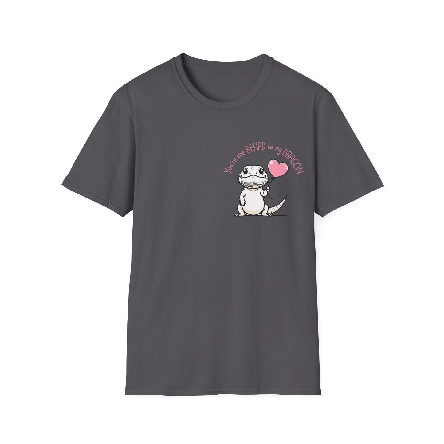 Cute Bearded Dragon Valentine's Day Unisex Softstyle T-Shirt, Reptile Keeper Gift, Valentine's Day Shirt
