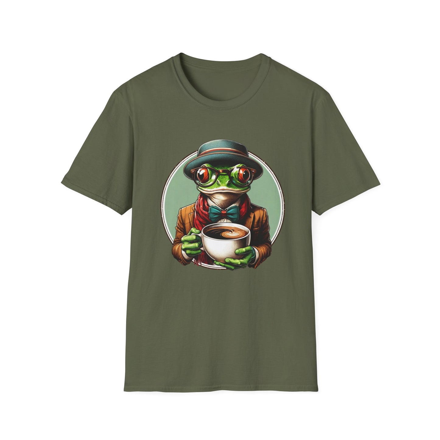 Coffee Time | Green Tree Frog Unisex Softstyle T-Shirt