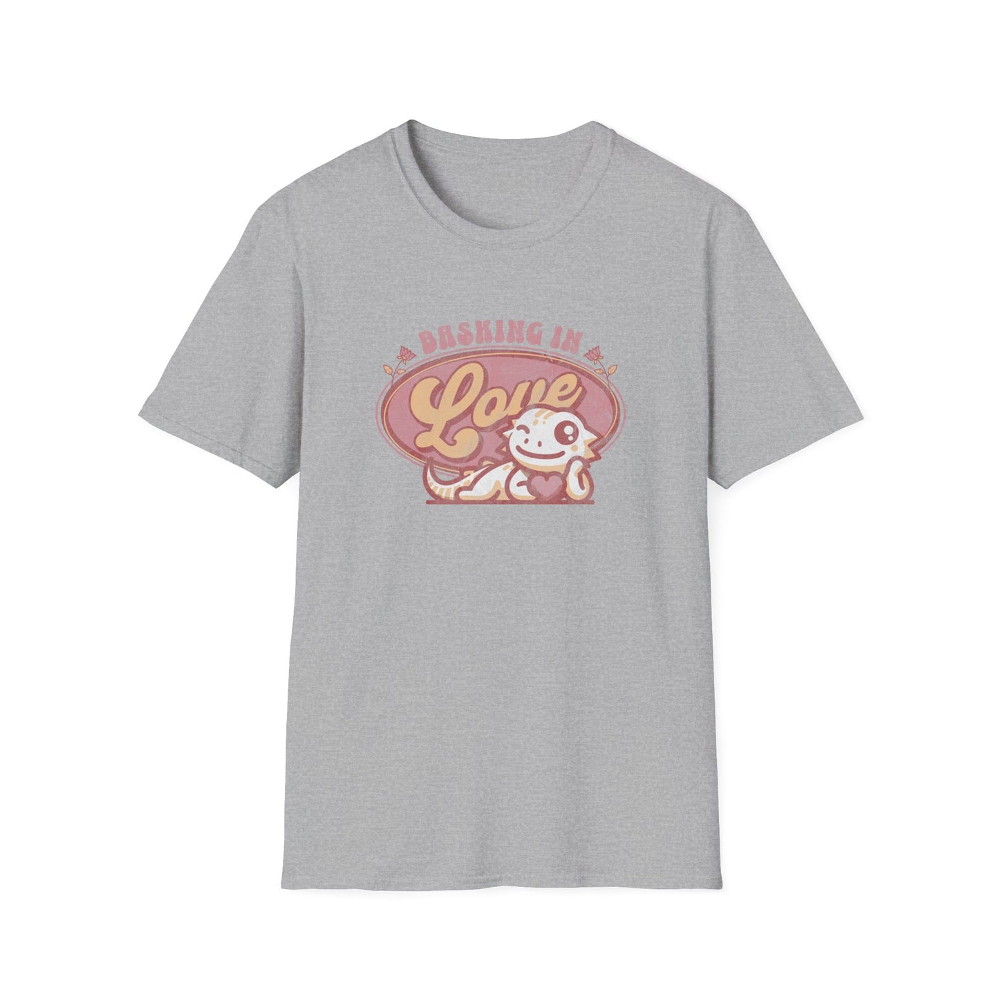 Basking in Love Bearded Dragon Unisex Softstyle T-Shirt | Valentine's Day Gift | Gift for Her | Pet Reptile Gift